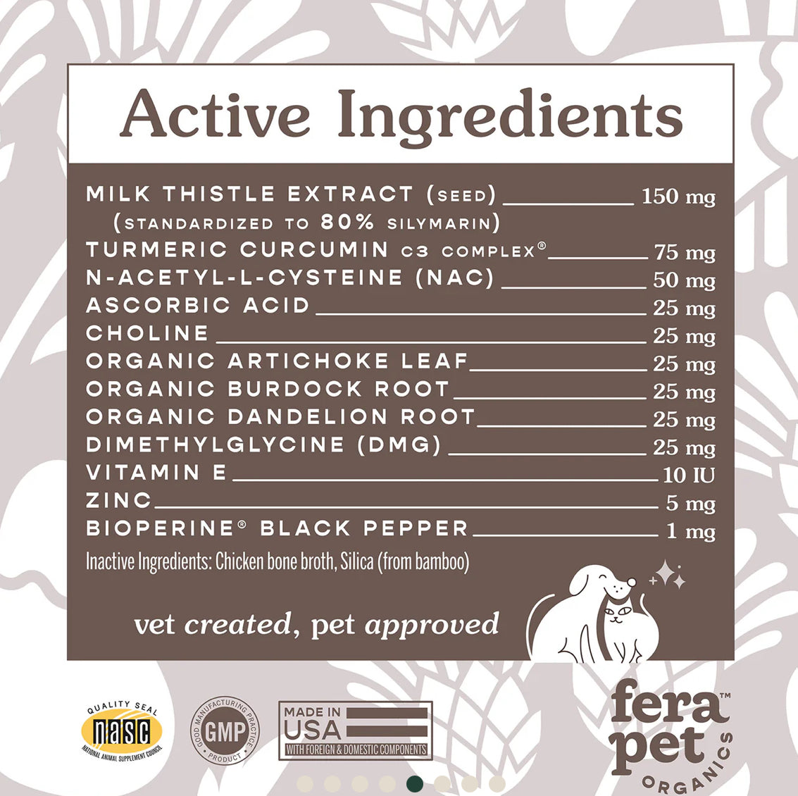 Liver support for dogs and cats