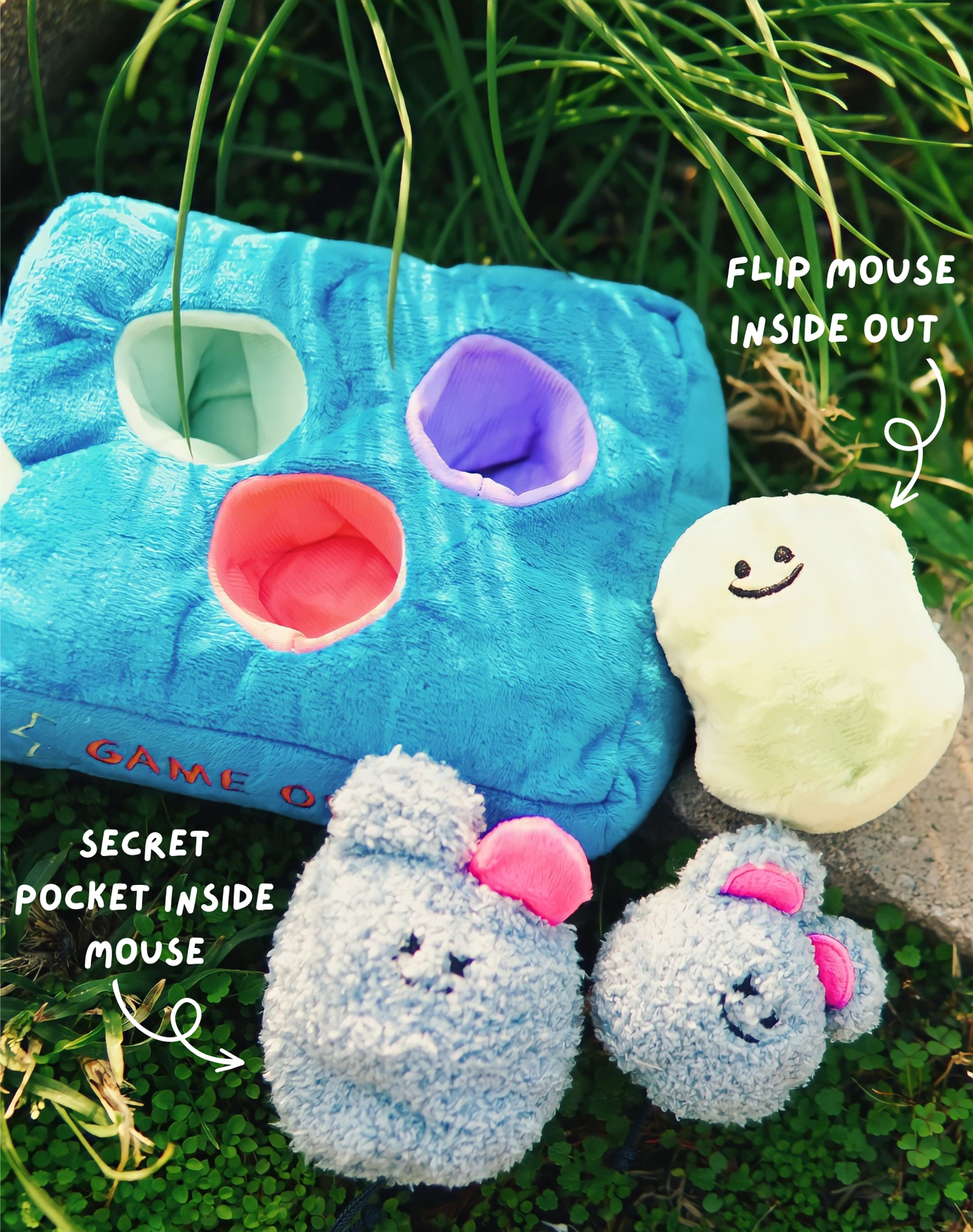 Whack-A-Mouse Dog Multi-Piece Plush Toy