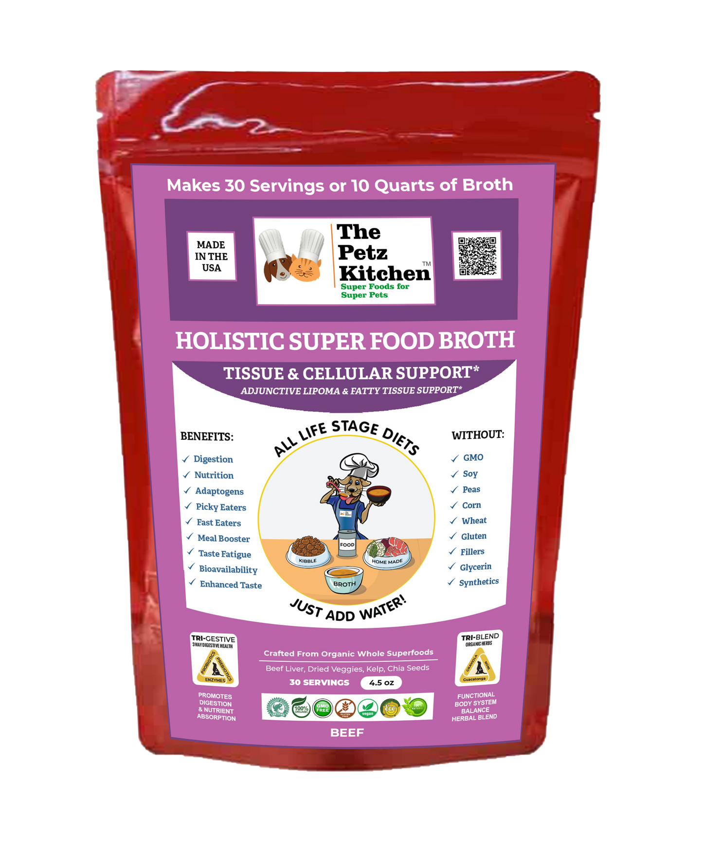 Super Food Broth Tissue & Cellular Support for Dogs* the Petz Kitchen Lipoma & Tissue Support*