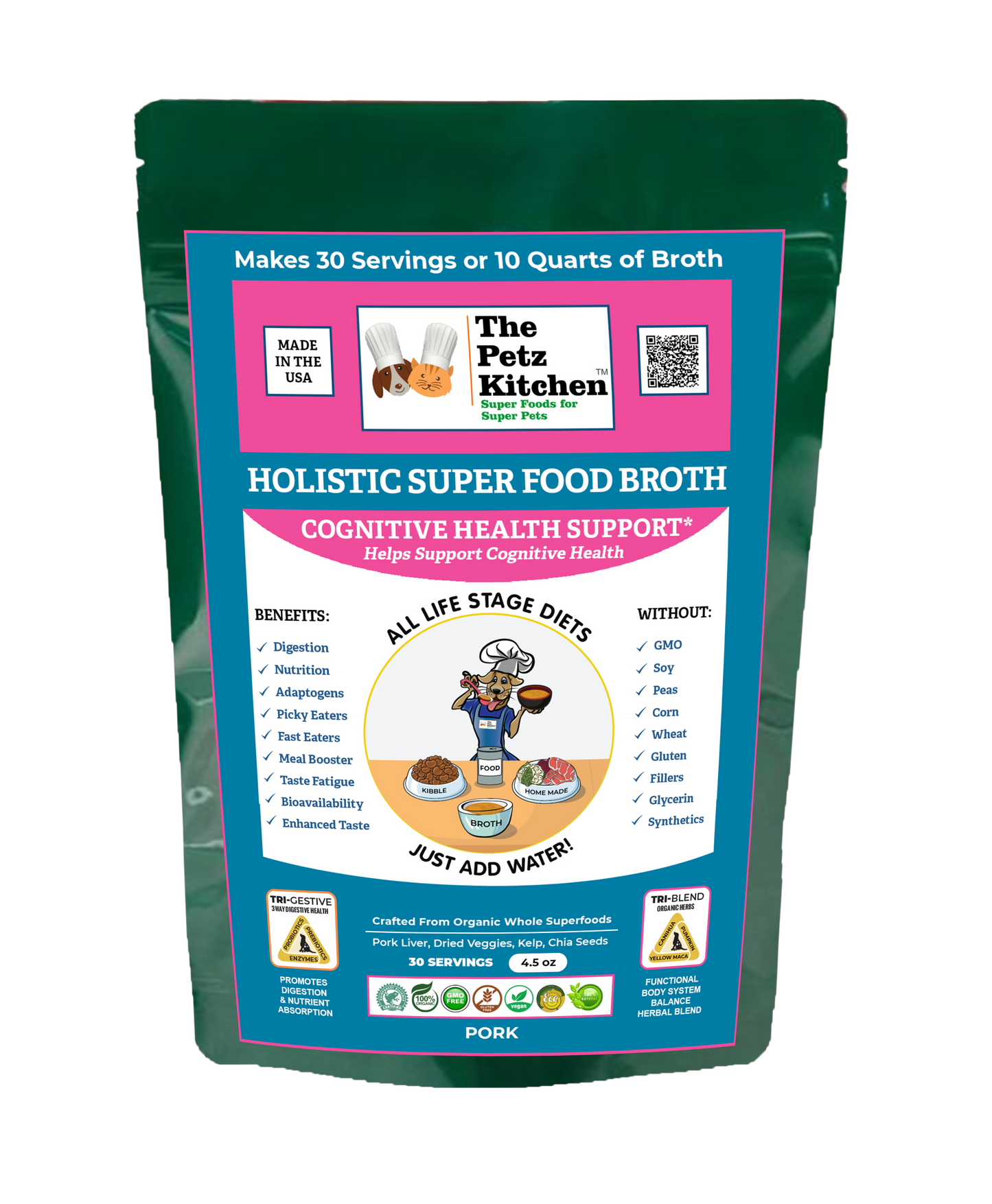 Super Food Base Broth Cognitive Support* the Petz Kitchen Dogs & Cats