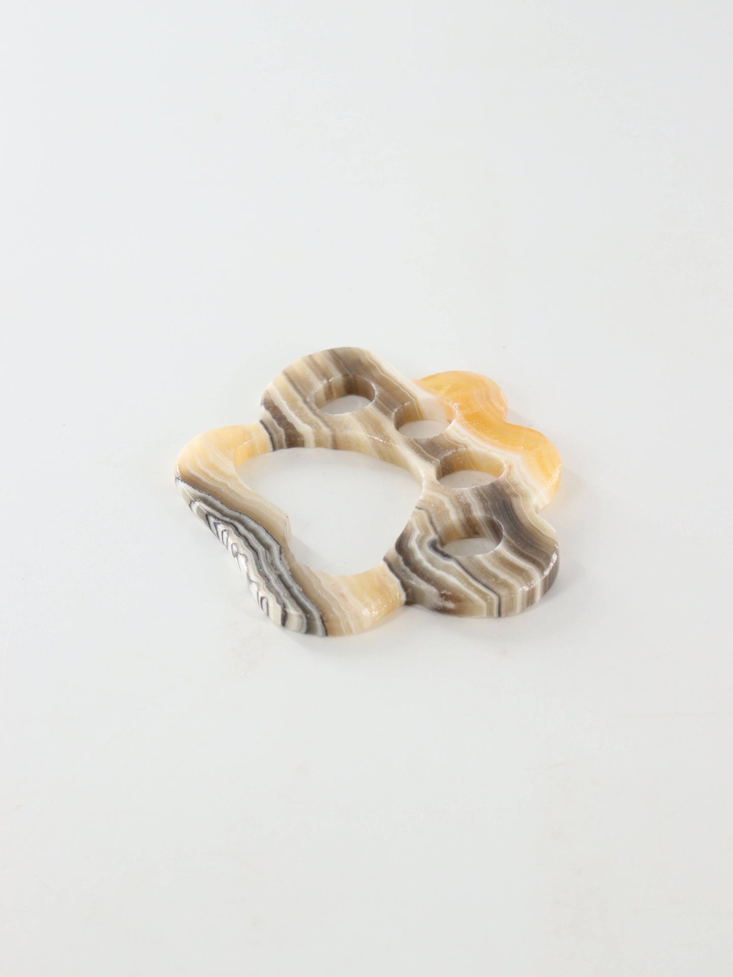 Yellow Zebra Onyx Paw Carvings