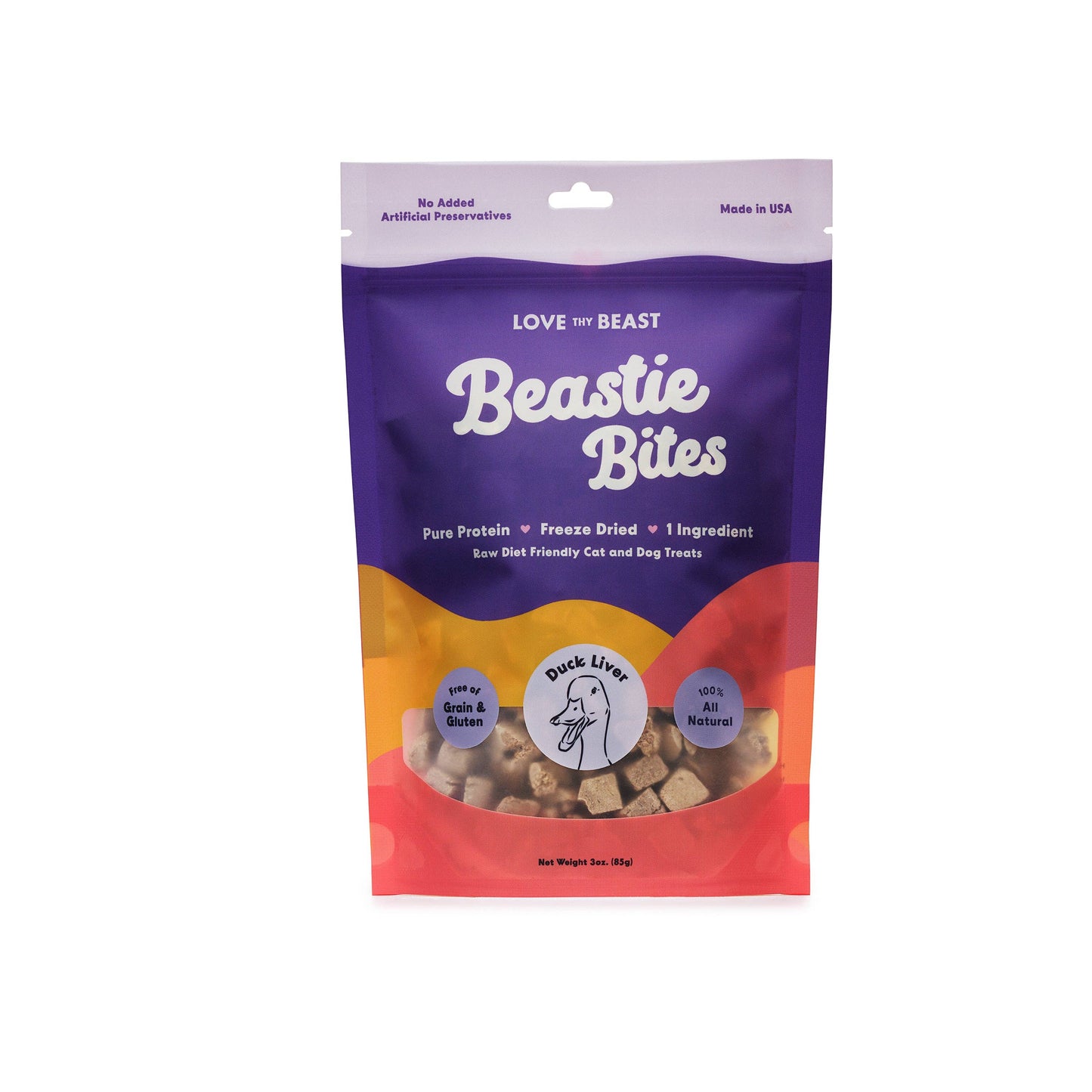 Freeze-Dried Duck Liver Dog & Cat Treat, 3-oz bag