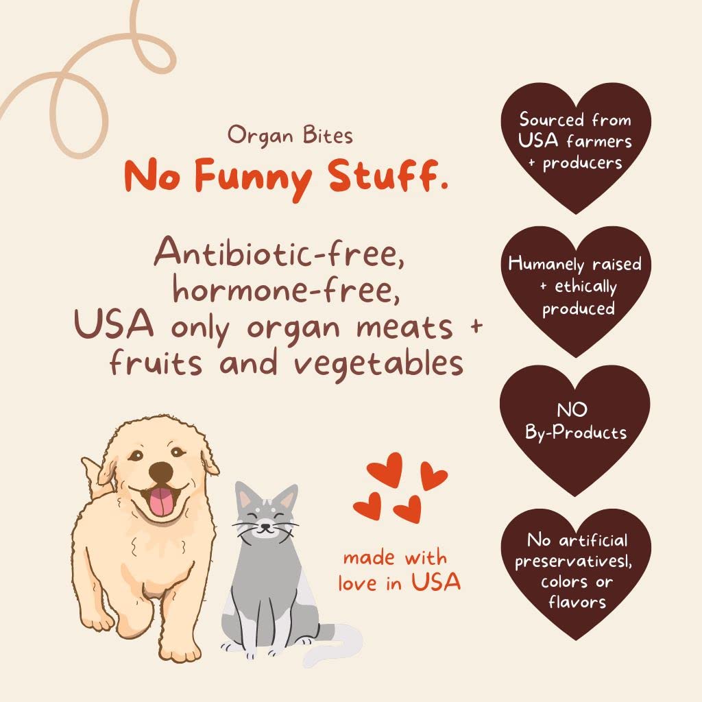 CocoTherapy Organ Bites! Dog and Cat Treat (Pork + Apple), 3 Oz.