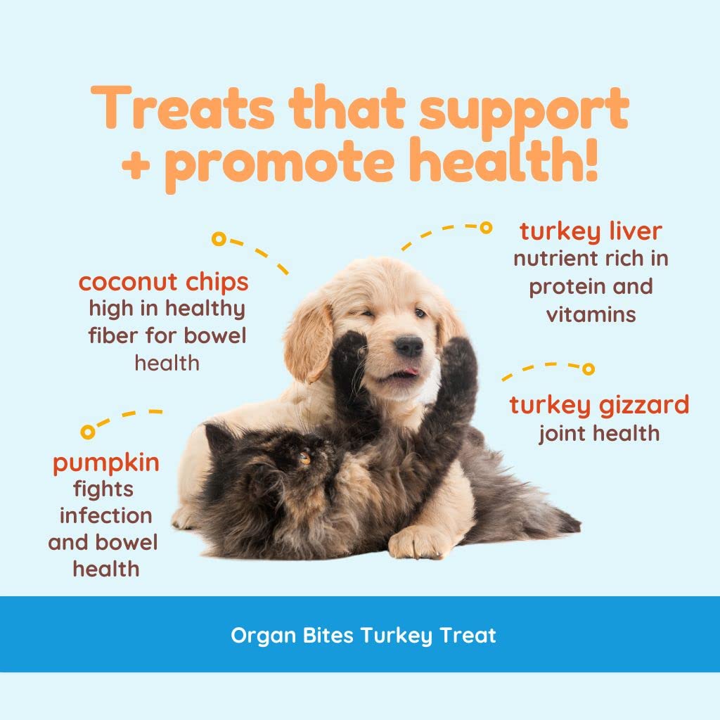 CocoTherapy Organ Bites! Dog and Cat Treat (Pork + Apple), 3 Oz.