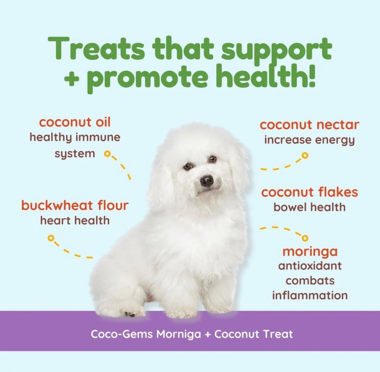 Coco-Gems Training Treats Moringa + Coconut - Organic Training Treat for dogs