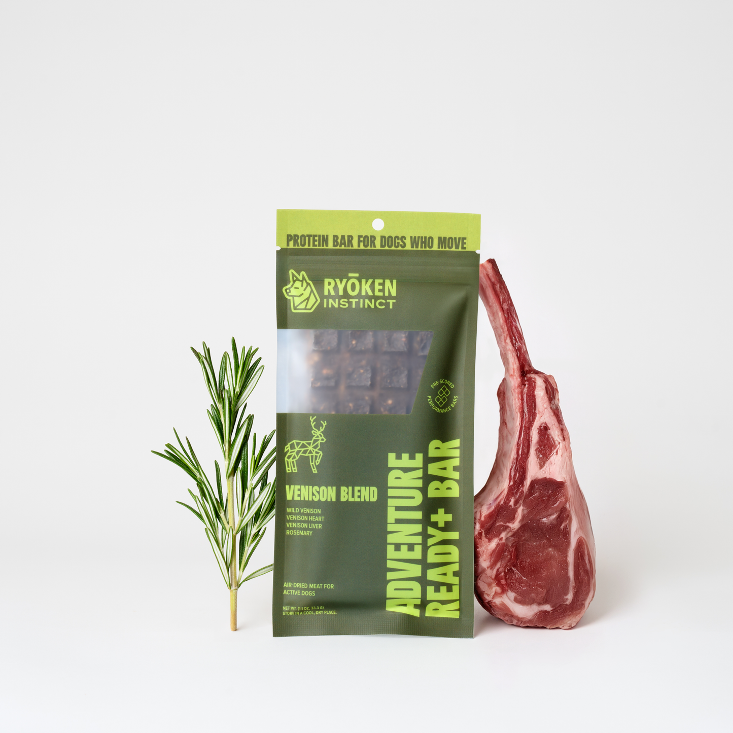 Venison Treat & Snack Bar for Active Dog - Energy & Recovery