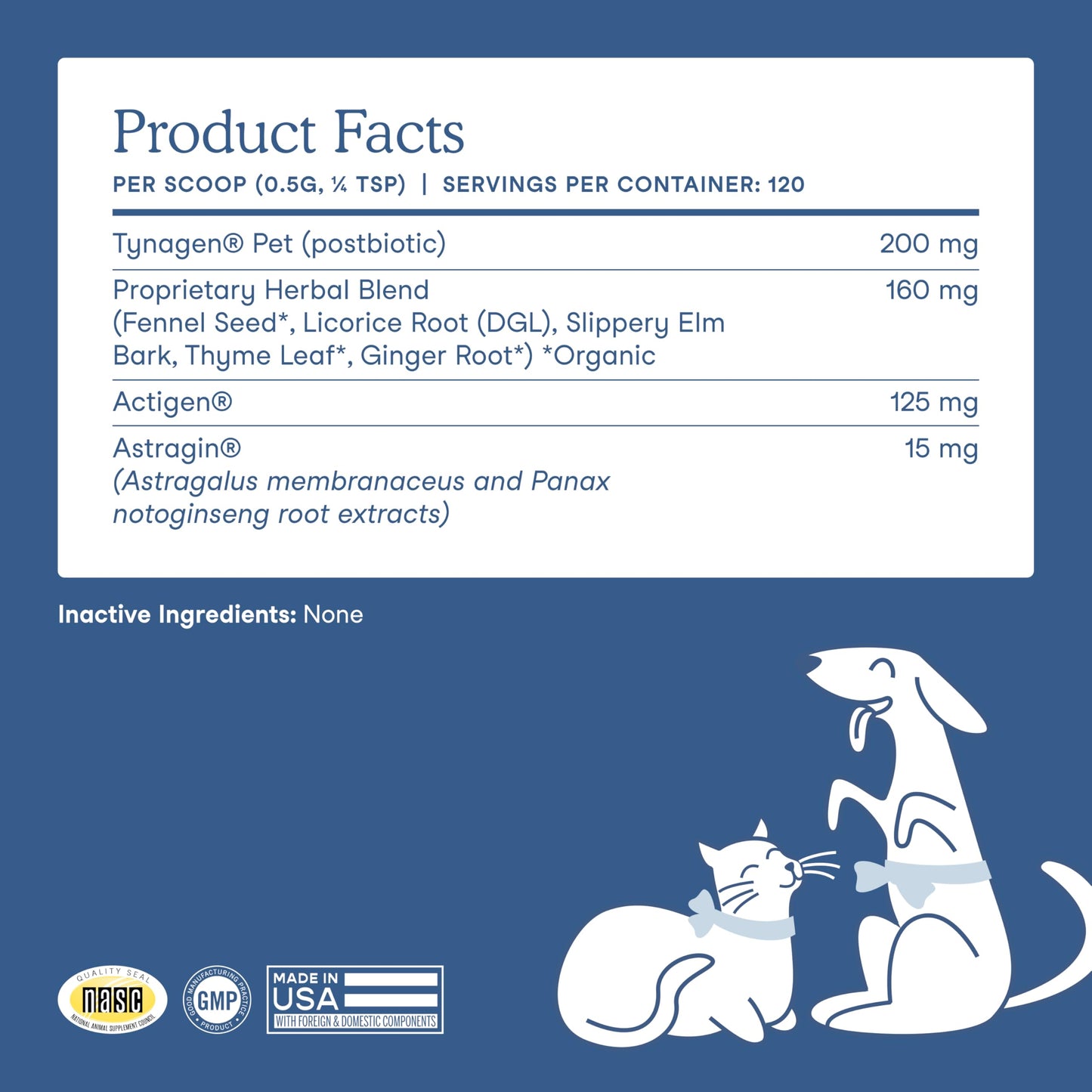 Fera Pet Organics Probiotics for Dogs & Cats - Vet Created - Cat & Dog Probiotic Supplement - 12 Strains & Prebiotics for Pet’s Digestion - 60 Scoops