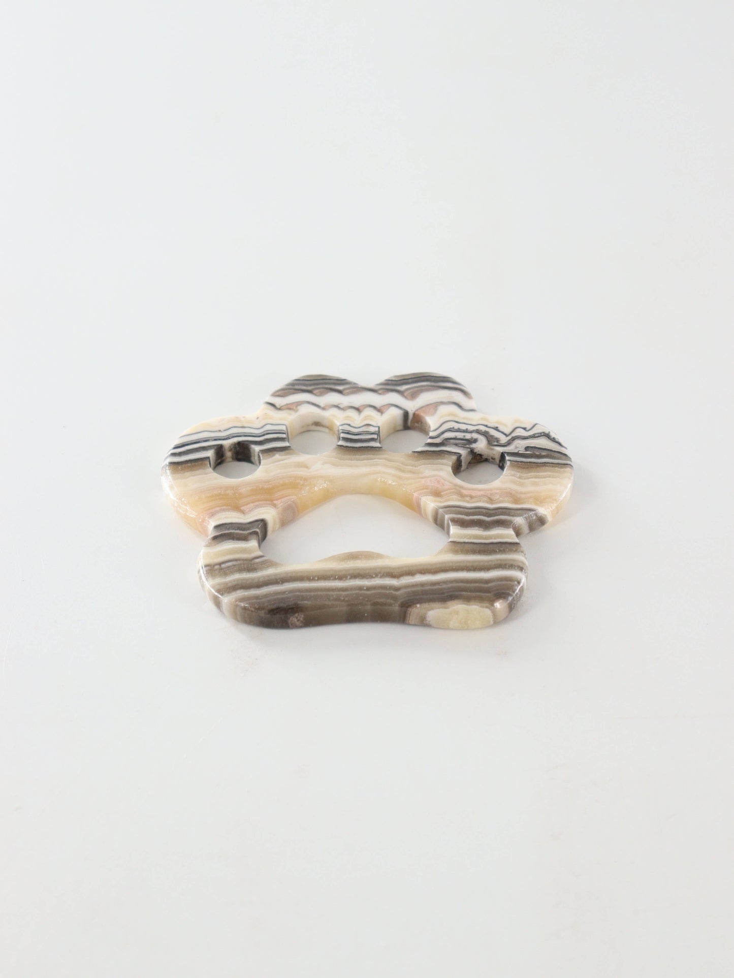 Yellow Zebra Onyx Paw Carvings