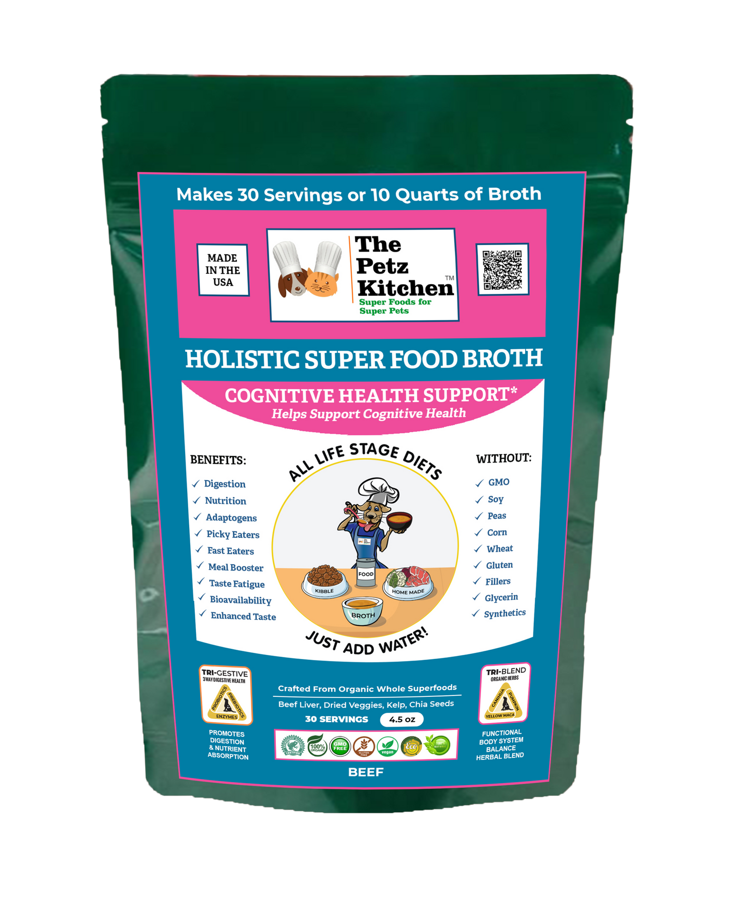 Super Food Base Broth Cognitive Support* the Petz Kitchen Dogs & Cats