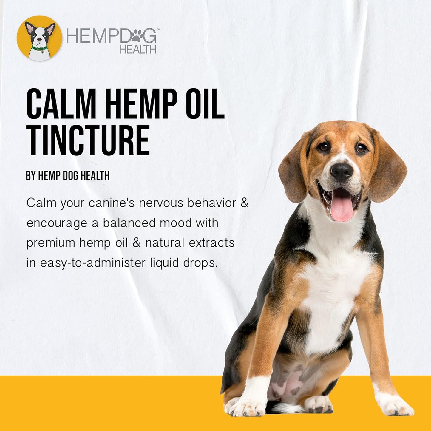 Calm - Hemp Oil for Dogs - Balanced Mood & Behavior - Soothe Nervous, Jumpy, Overly-Reactive Canines - 100% Natural Calming Drops
