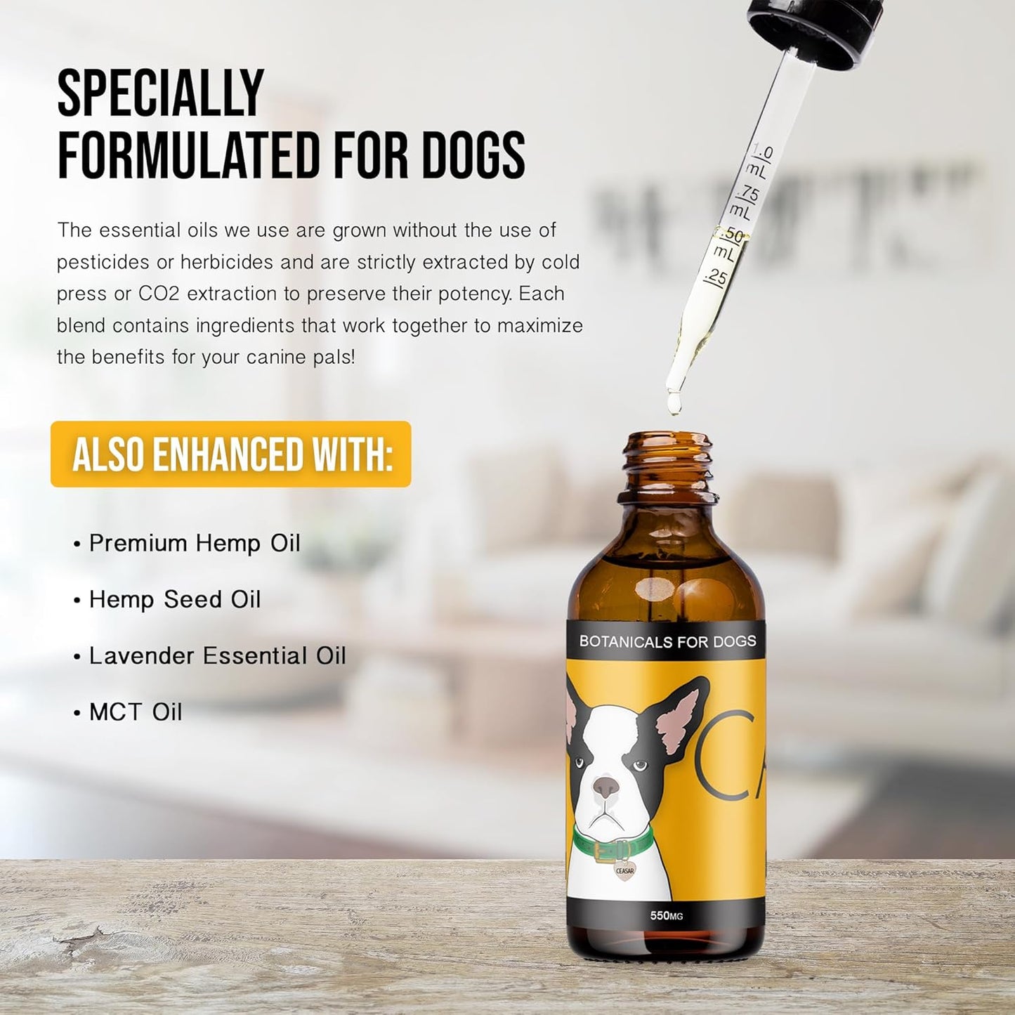 Calm - Hemp Oil for Dogs - Balanced Mood & Behavior - Soothe Nervous, Jumpy, Overly-Reactive Canines - 100% Natural Calming Drops