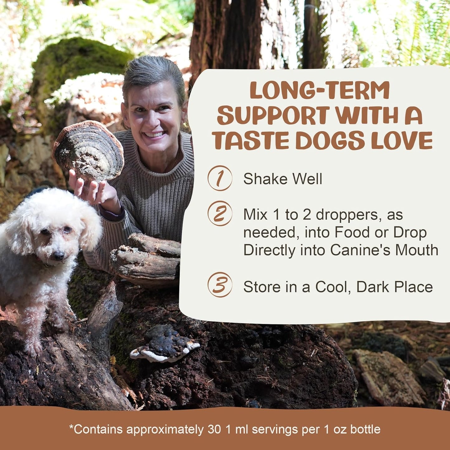 Turkey Tail Mushroom for Dogs: Dual-Extracted Dog Immune Support Tincture for Defenses, Liver & Kidney, Cognition, Cardio, Detox, & Reproduction - Strictly Extracted from Fruiting Bodies