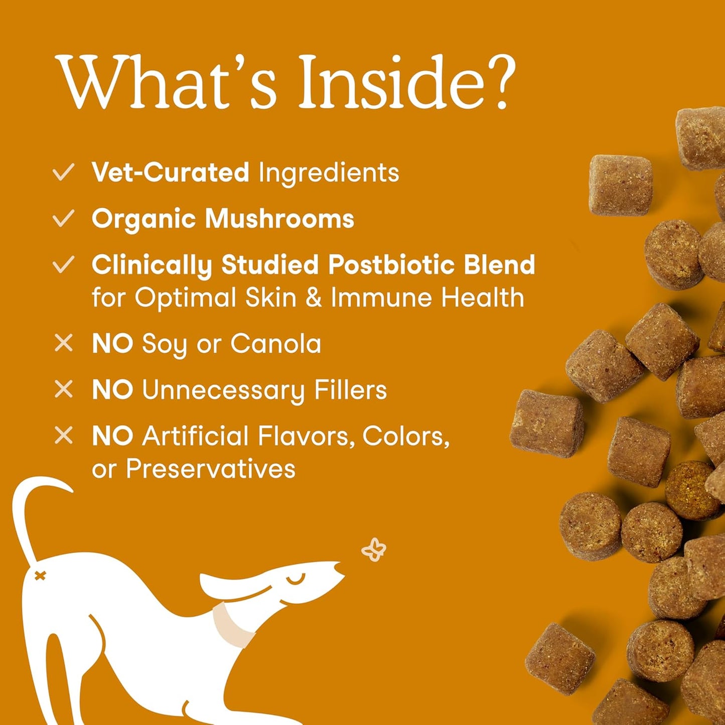 Fera Pet Organics Dog Allergy and Immune Support Supplement 90 Chews Vet Formulated with Mushrooms, Colostrum, and Postbiotics for Itchy Dog Relief and Immune Support