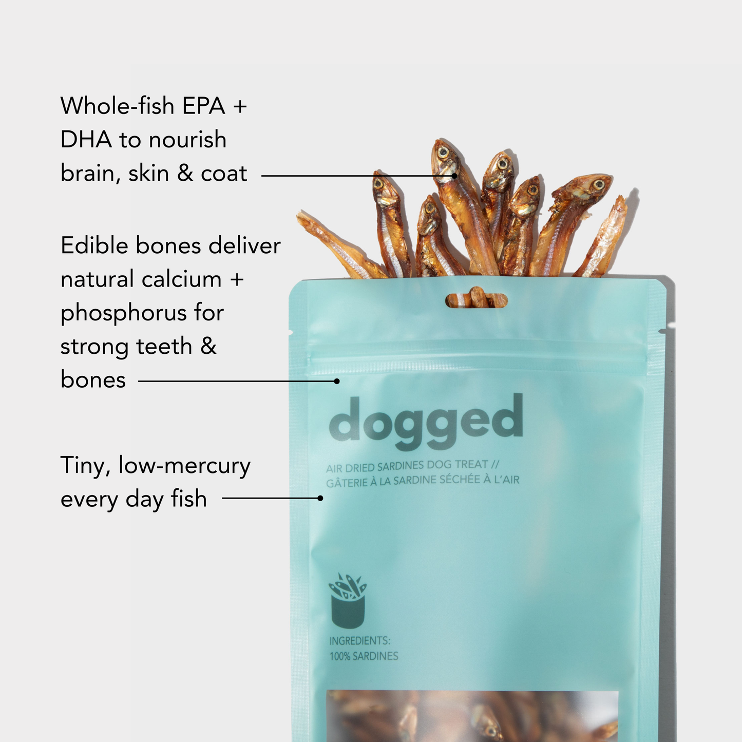 Air dried sardines dog treats