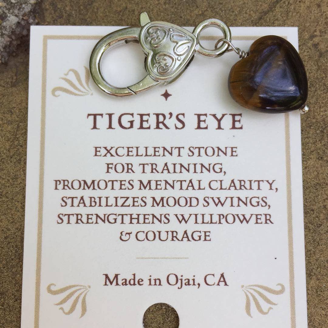 Tiger's Eye Heart Pet Pendant