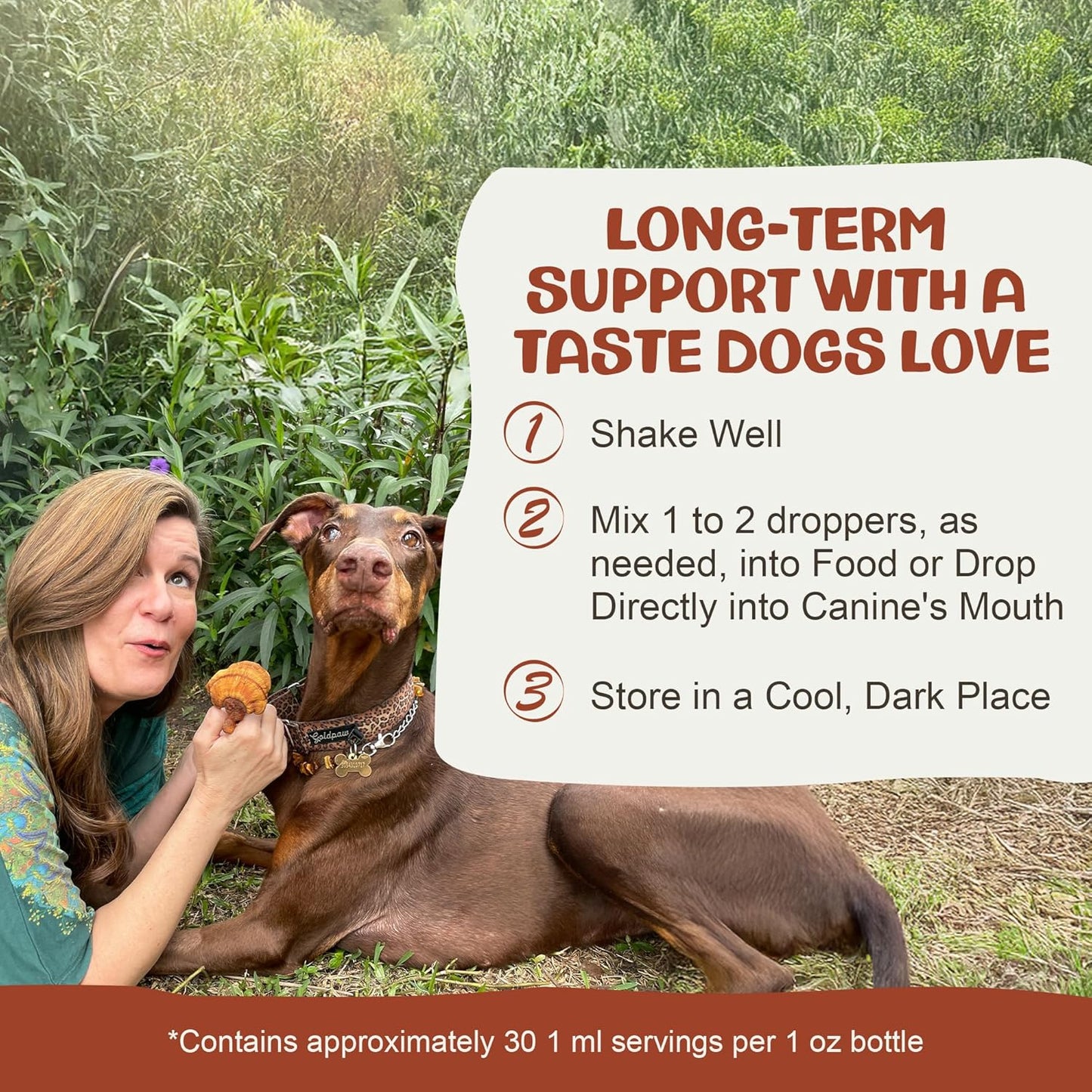 Reishi Tincture: Double-Extracted Reishi Mushroom for Dogs - Immune Defenses, Liver Detox, Longevity, Mood, & Well-Being - Calming Drops for Dogs Extracted Strictly from Fruiting Bodies