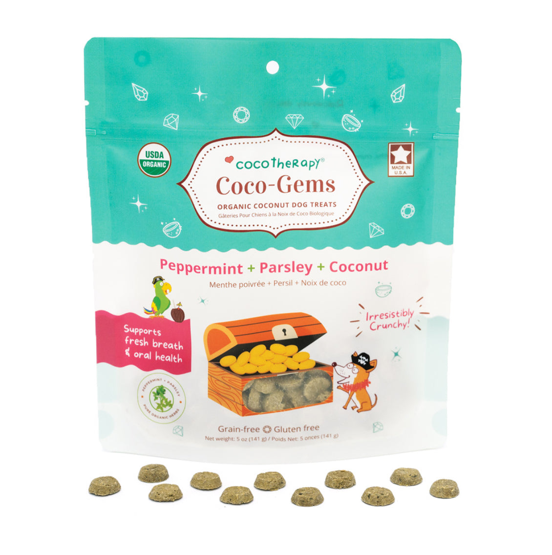 Coco-Gems Training Treats Peppermint + Coconut - Organic Training Treat for dogs