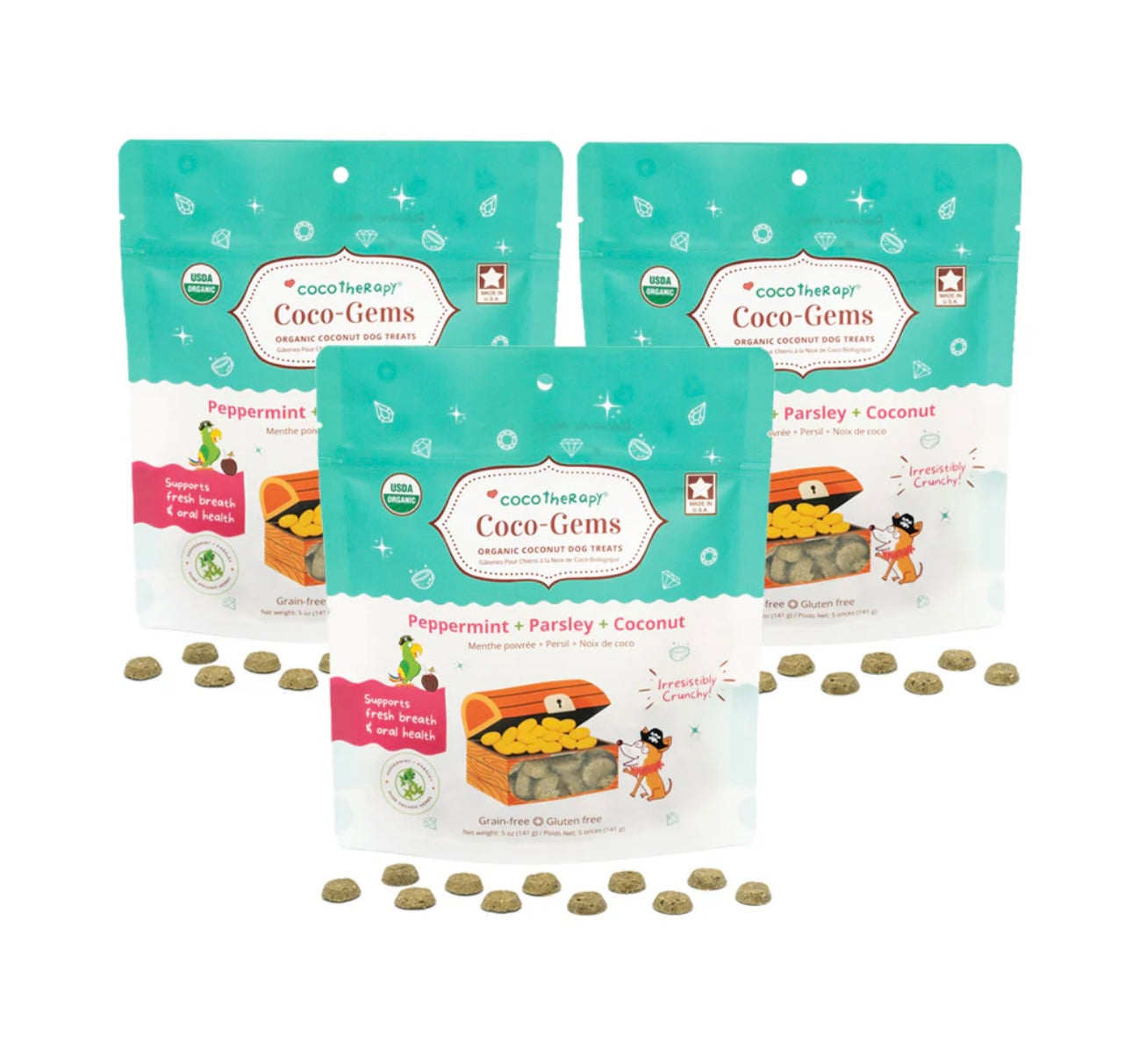 Coco-Gems Training Treats Peppermint + Coconut - Organic Training Treat for dogs