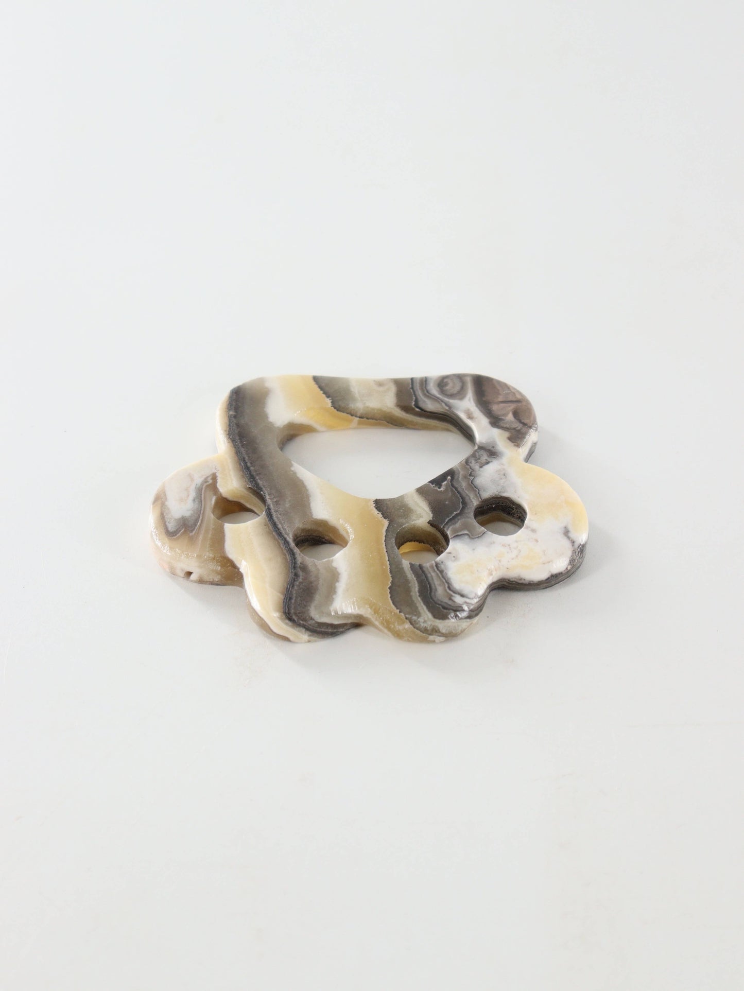 Yellow Zebra Onyx Paw Carvings