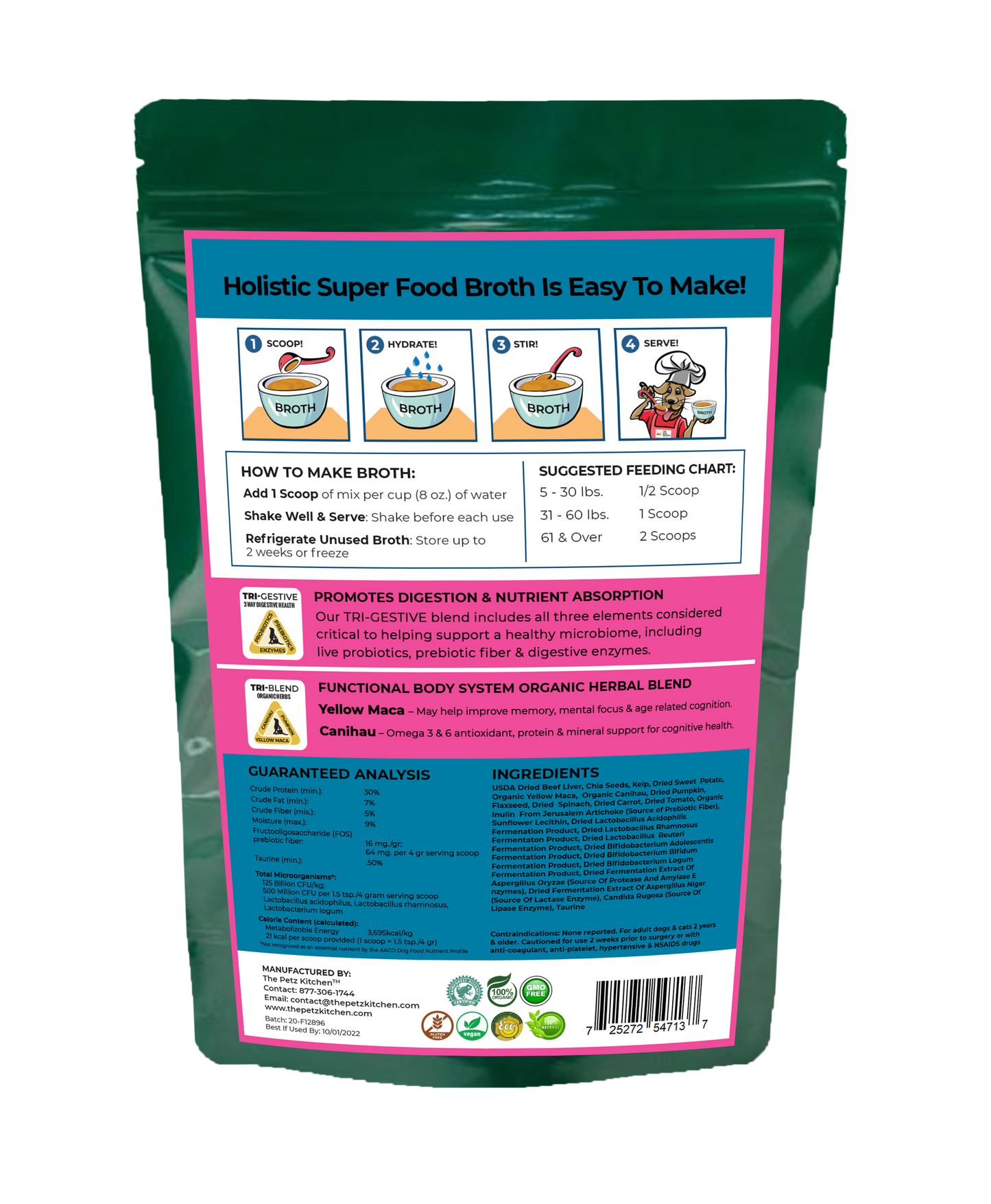 Super Food Base Broth Cognitive Support* the Petz Kitchen Dogs & Cats