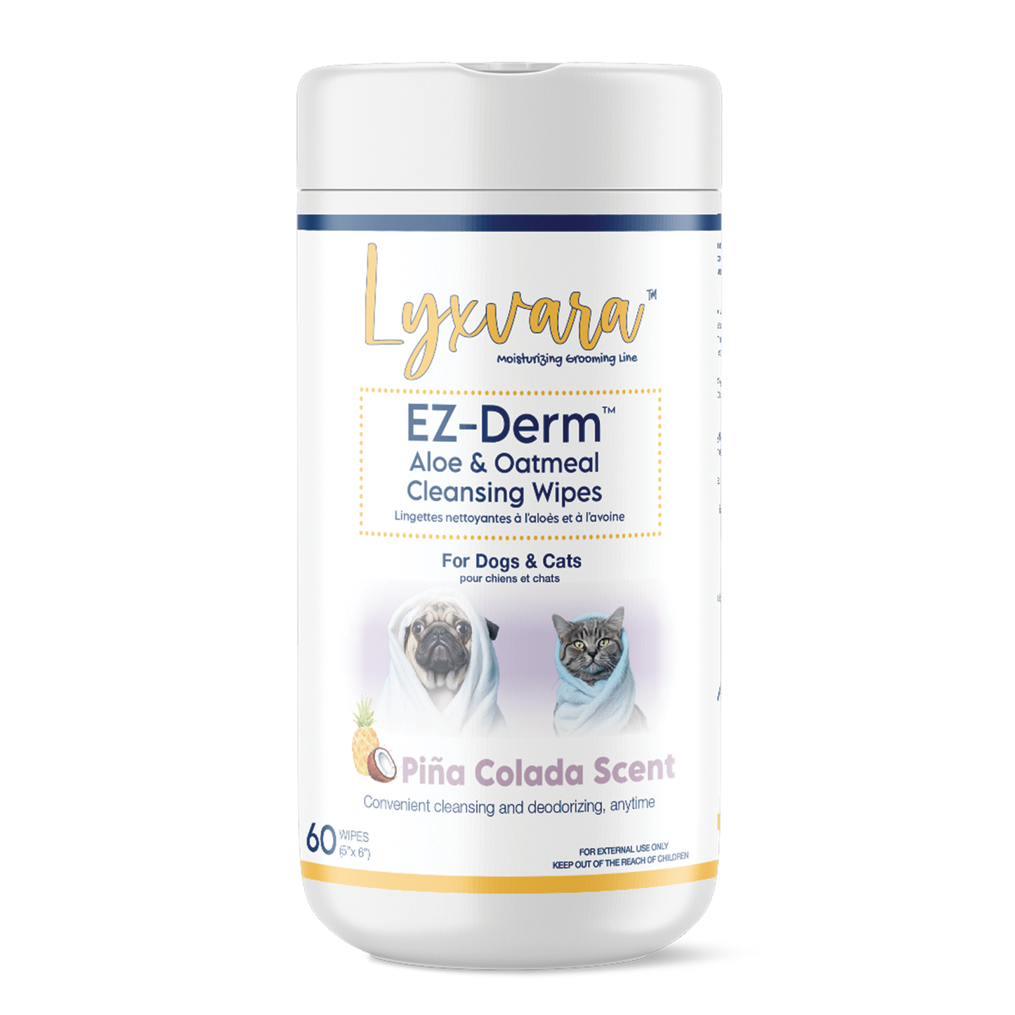 Lyxvara™ EZ-Derm™ Aloe & Oatmeal Cleansing Wipes