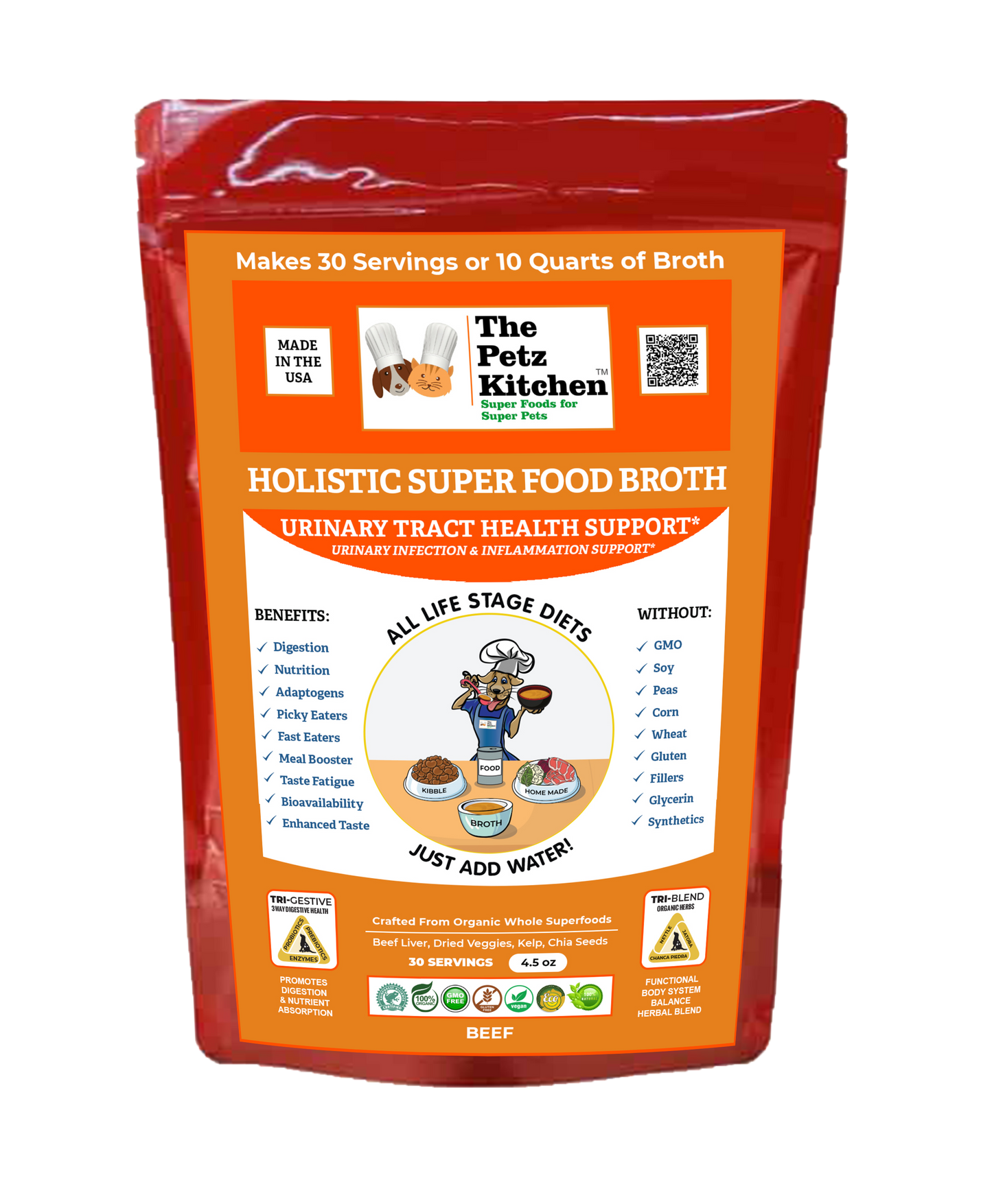 Super Food Broth Urinary Tract Health Support* the Petz Kitchen Dogs Cats