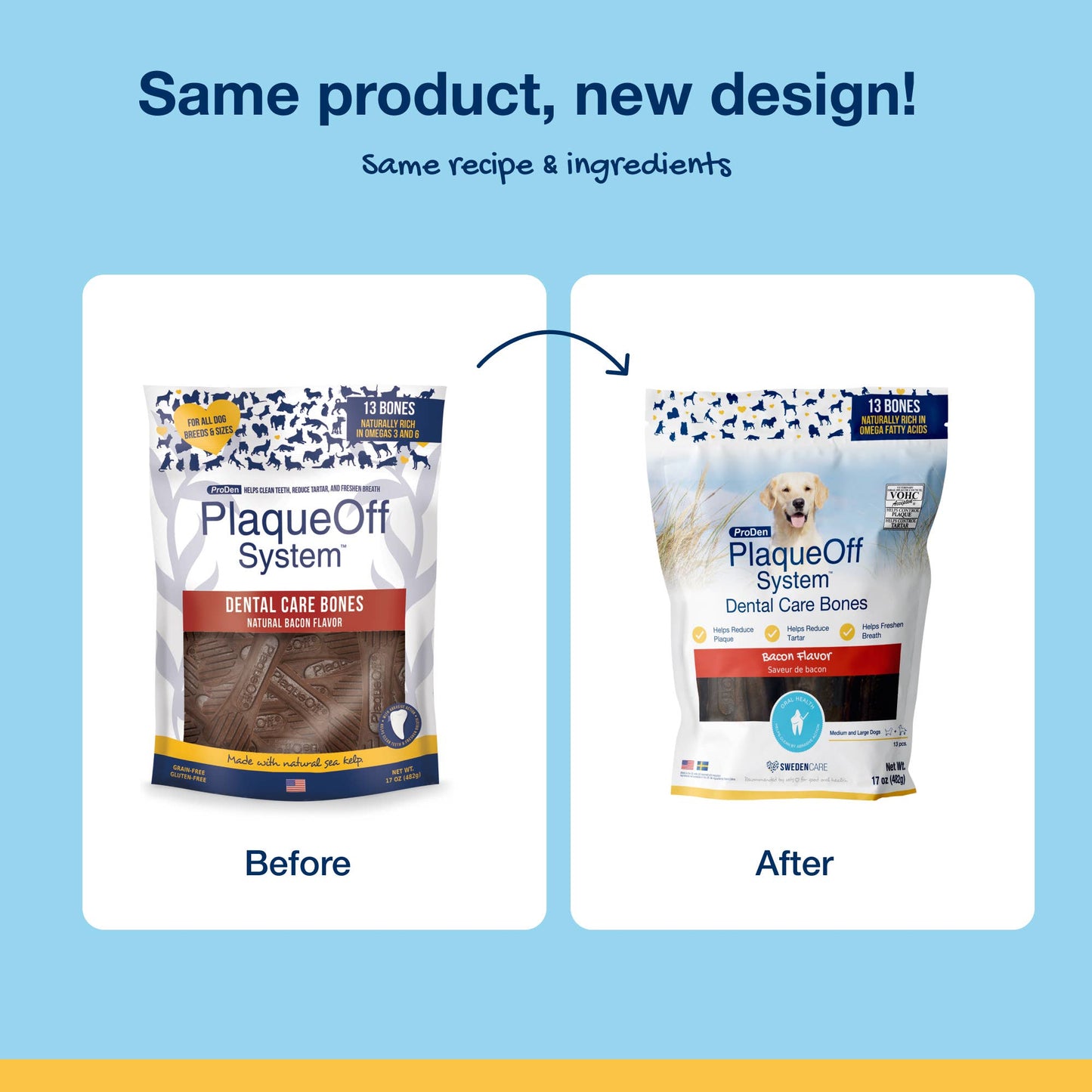 ProDen PlaqueOff System® Mini Dental Care Bones - Bacon