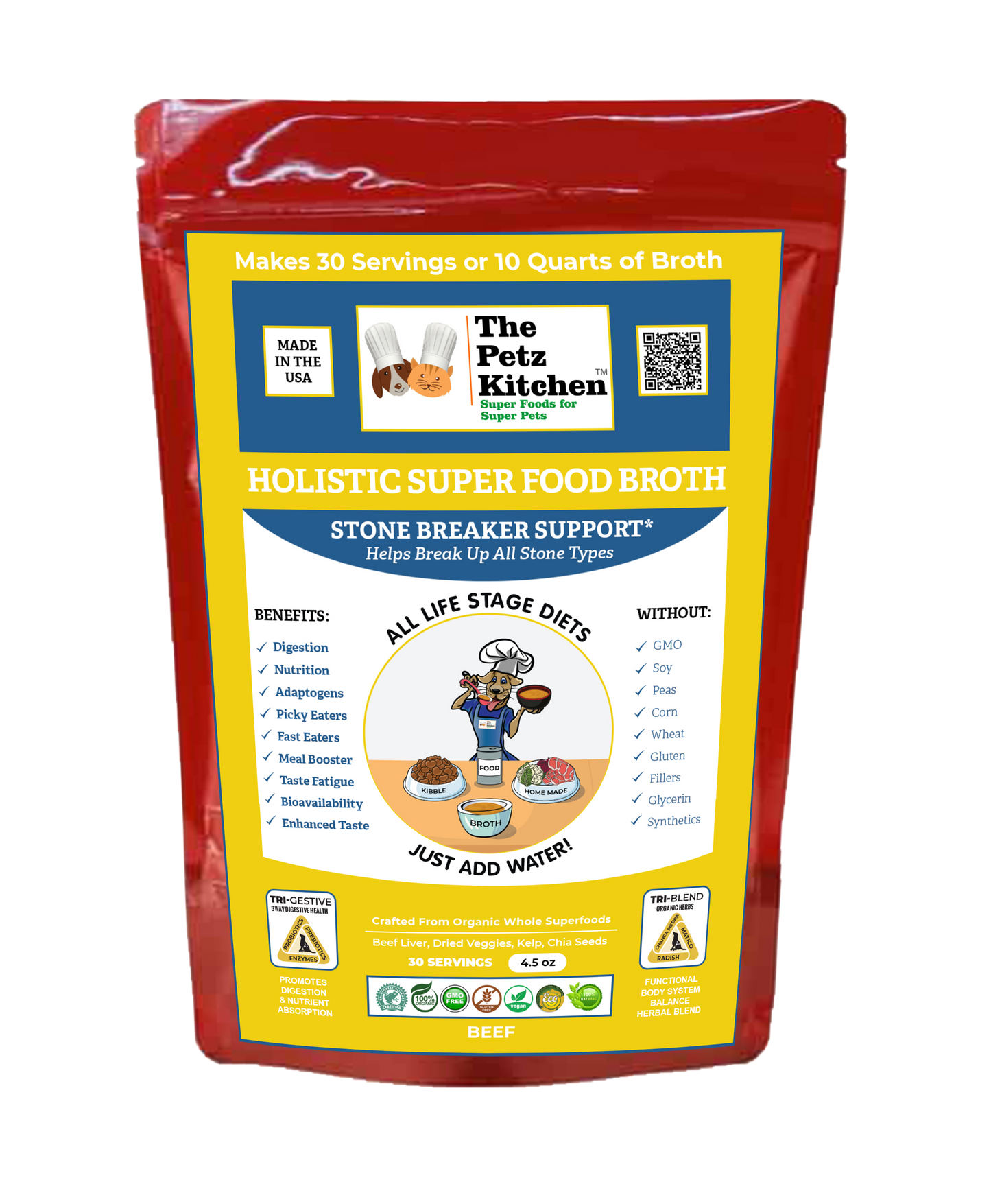 Super Food Broth Stone Breaker Support* the Petz Kitchen Dogs & Cats