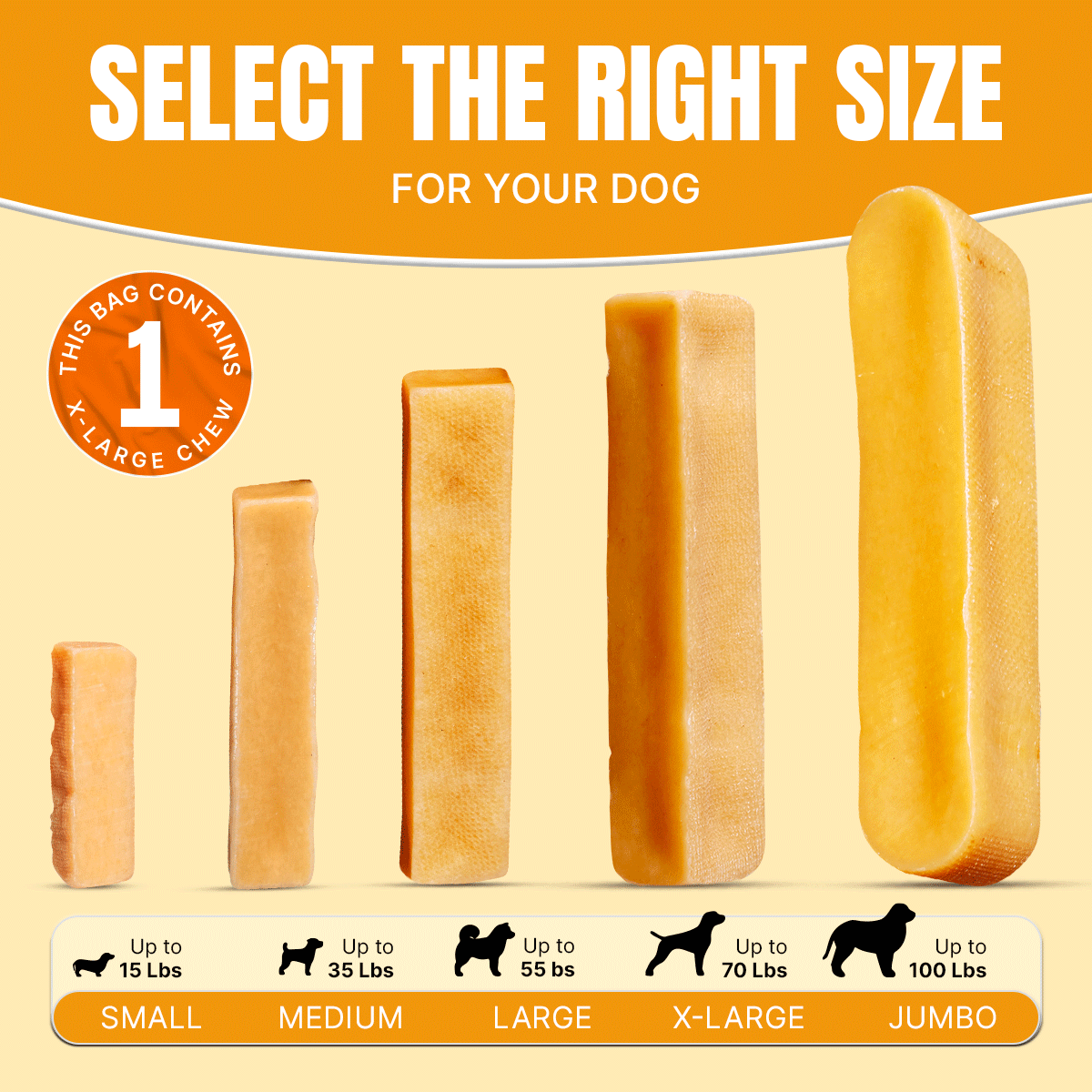 Tibetan Dog Chew for dogs under 70 lbs- Xtra Large