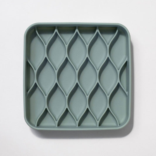 Argyle slow feeder bowl - seafoam