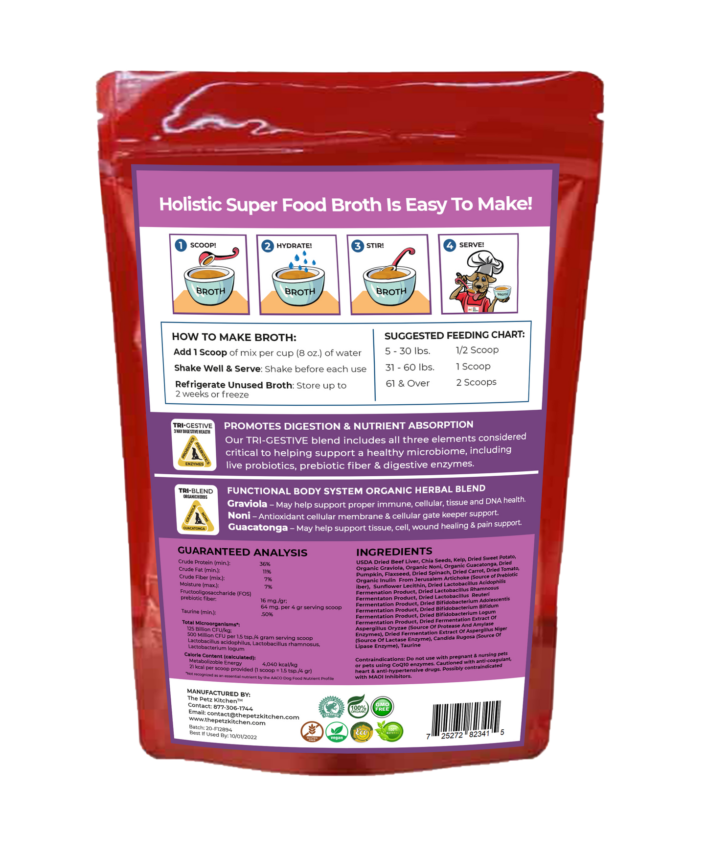 Super Food Broth Tissue & Cellular Support for Dogs* the Petz Kitchen Lipoma & Tissue Support*