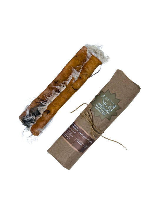 Grass-Fed Beef Rawhide Roll (Fur-On) | 12 Inches