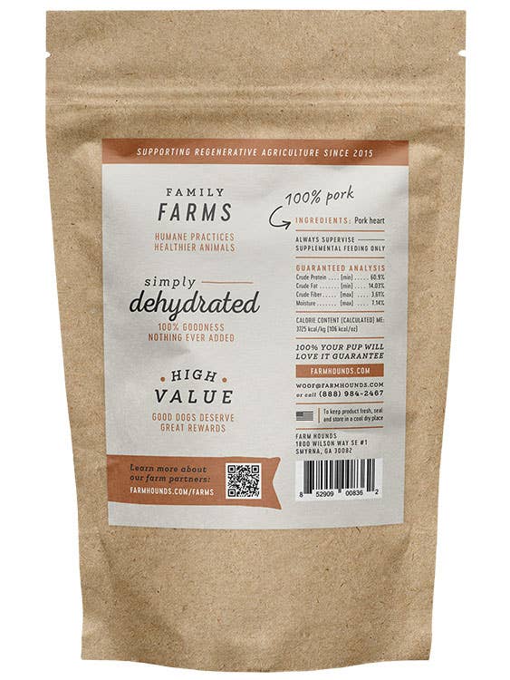 Pork Heart - All-Natural Dog Treats - 4oz
