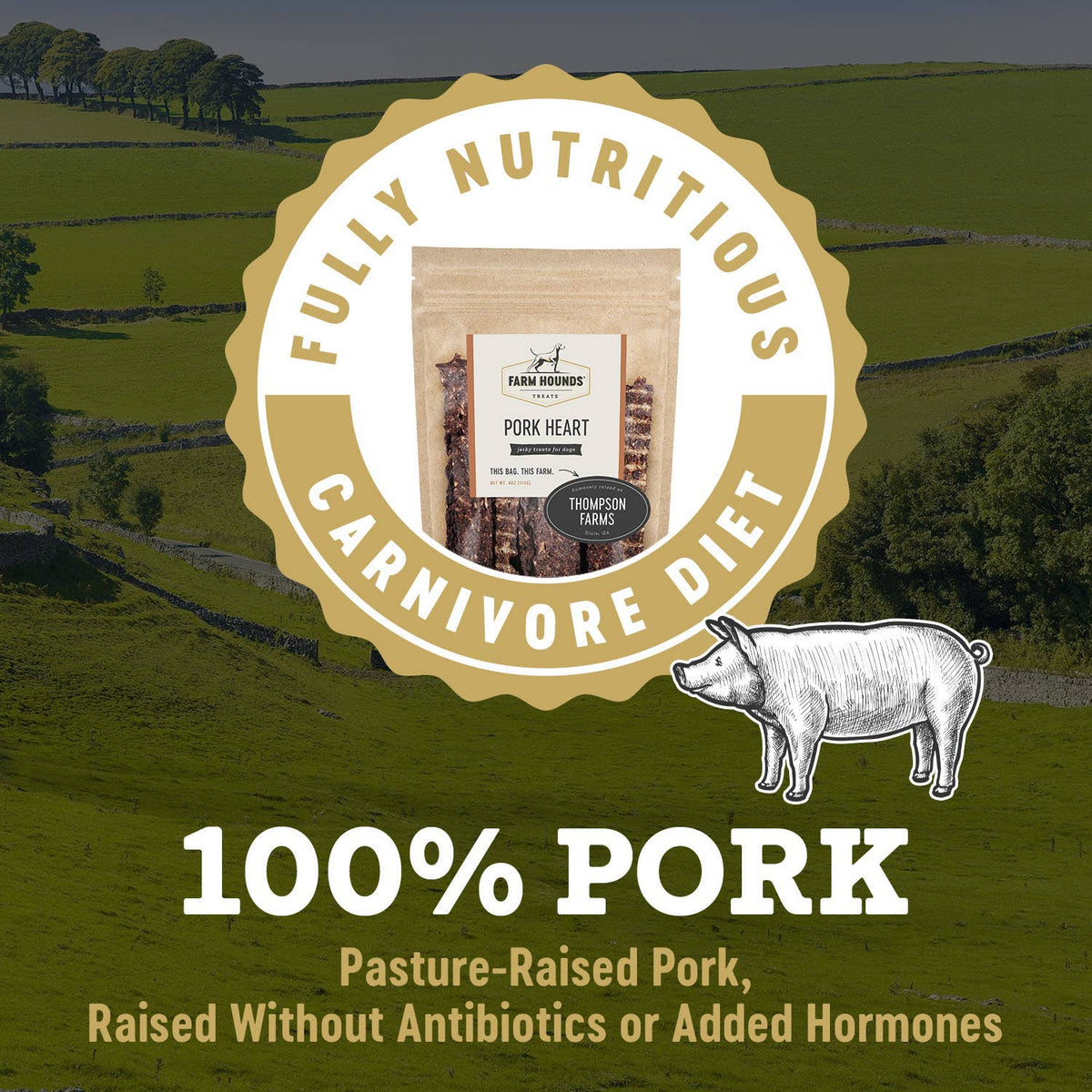 Pork Heart - All-Natural Dog Treats - 4oz