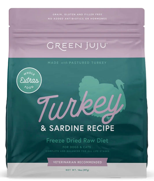 Green Juju: Extras Turkey & Sardine – Complete & Balanced Freeze-Dried Meal
