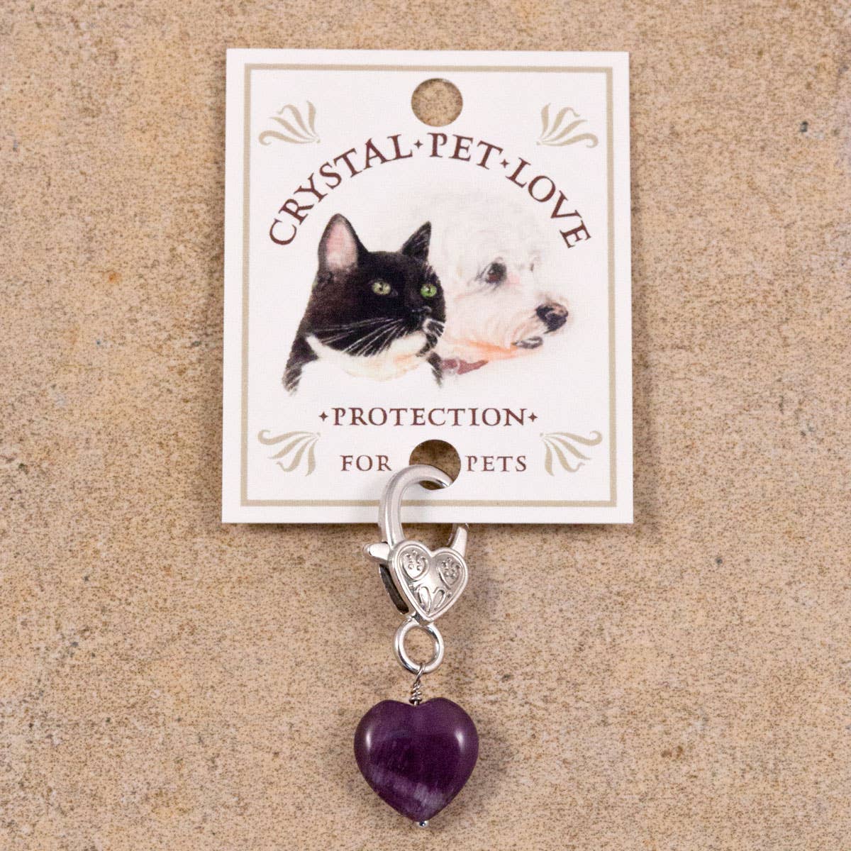 Amethyst Heart Pet Pendant