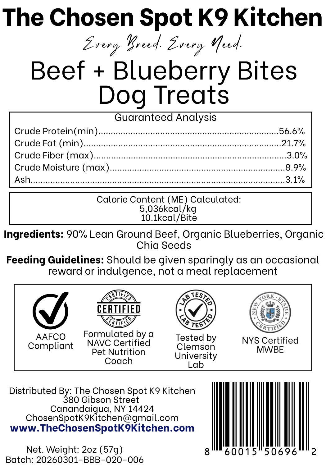 Beef + Blueberry Bites 🥩🫐 Handmade Organic Dog Treats