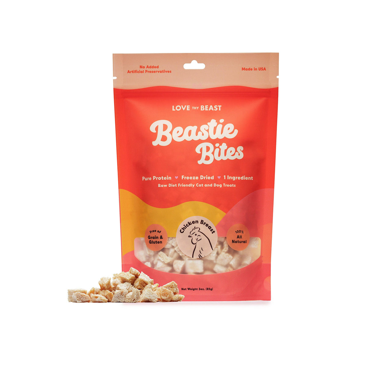 Freeze-Dried Chicken Breast Dog & Cat Treat, 3-oz bag
