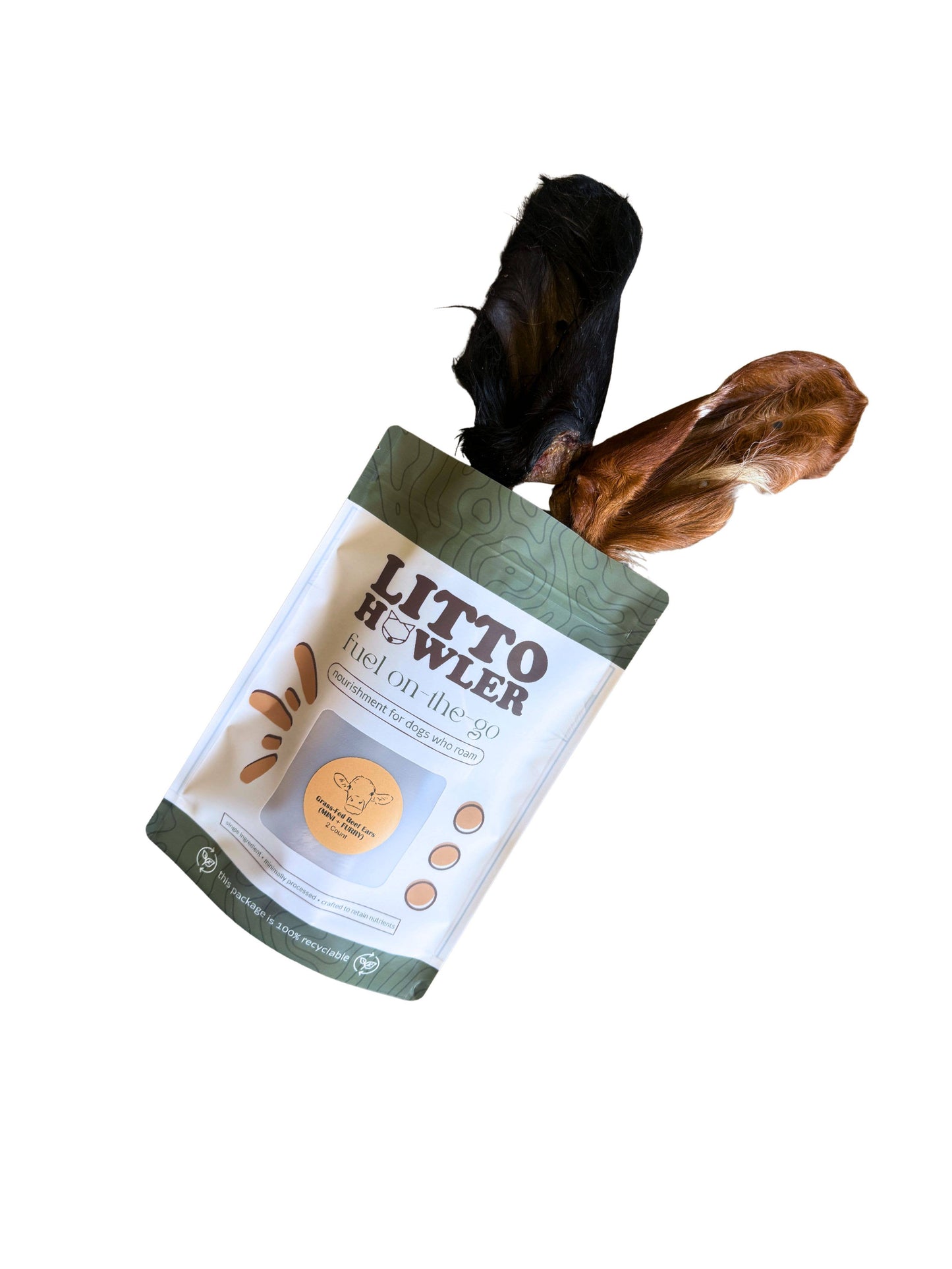 Dehydrated Grass-Fed Beef Ear (Mini + Furry) | 2 Count