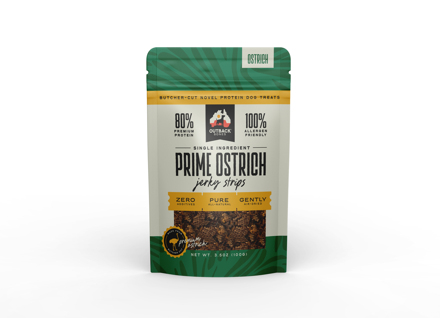 Ostrich Jerky Strips – Novel Protein, 3.5 oz