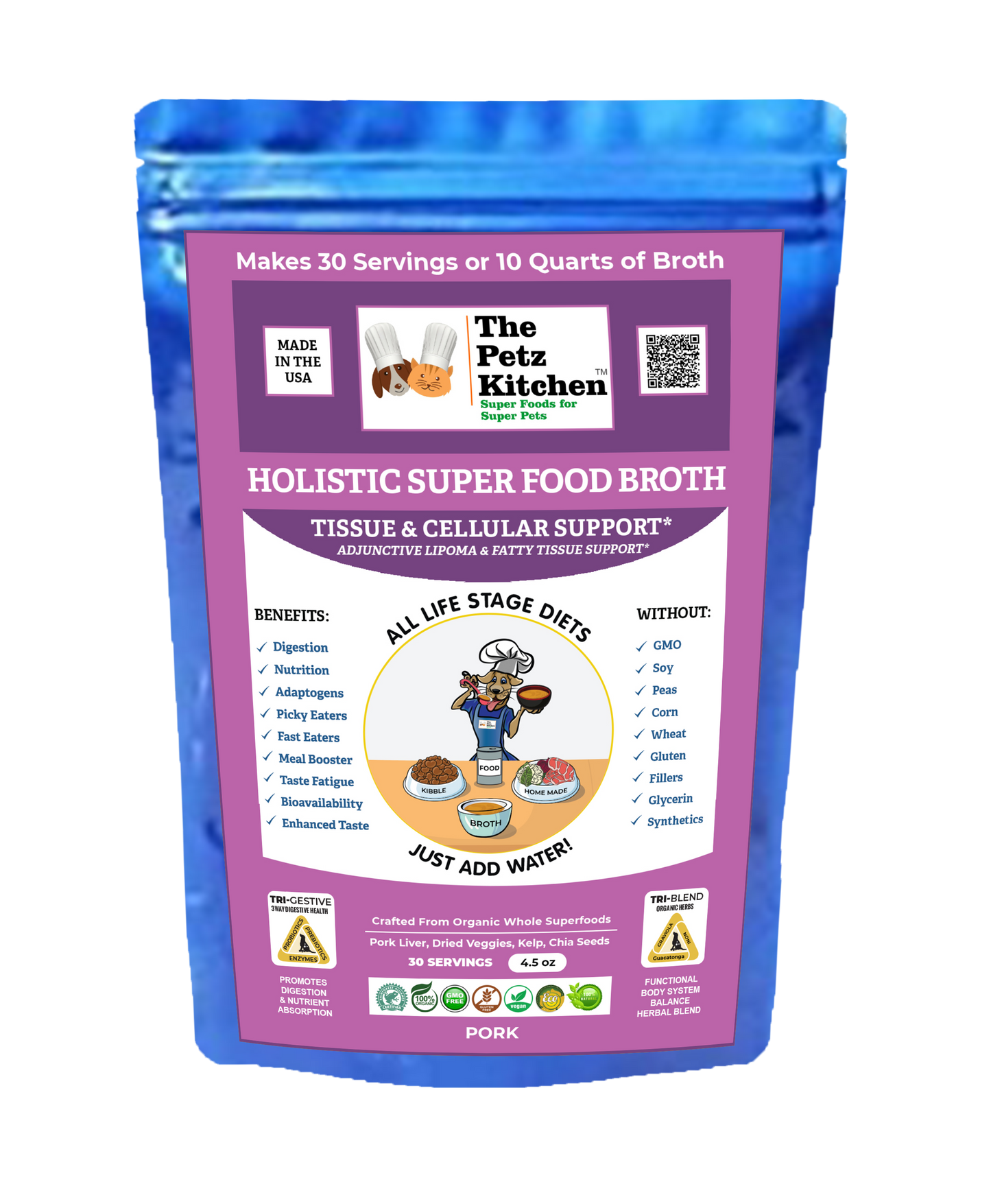 Super Food Broth Tissue & Cellular Support for Dogs* the Petz Kitchen Lipoma & Tissue Support*