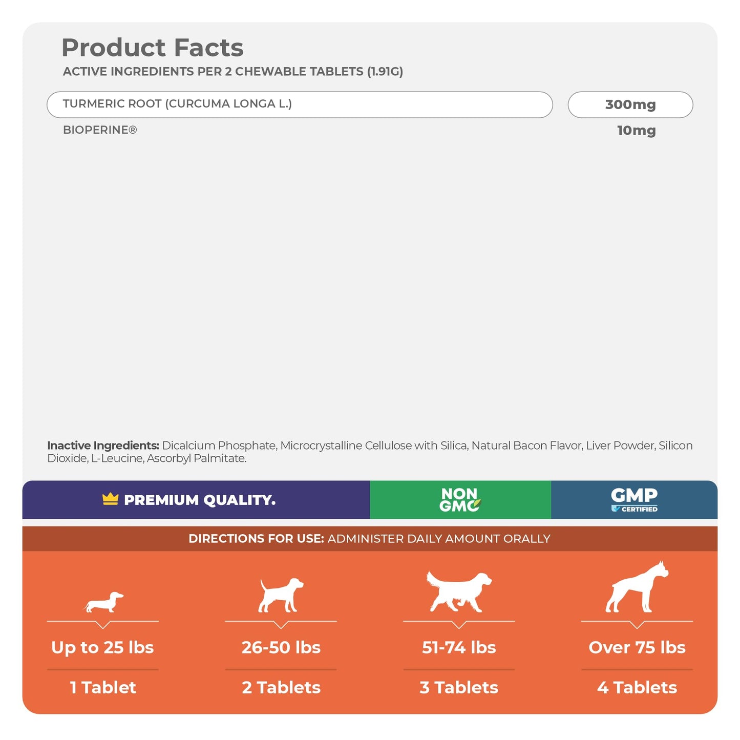 Turmeric for Dogs Anti Inflammatory Pain Relief - 120 Chewable Tablets Hip & Joint Support with Curcumin and BioPerine, Antioxidant, Cardiovascular Health