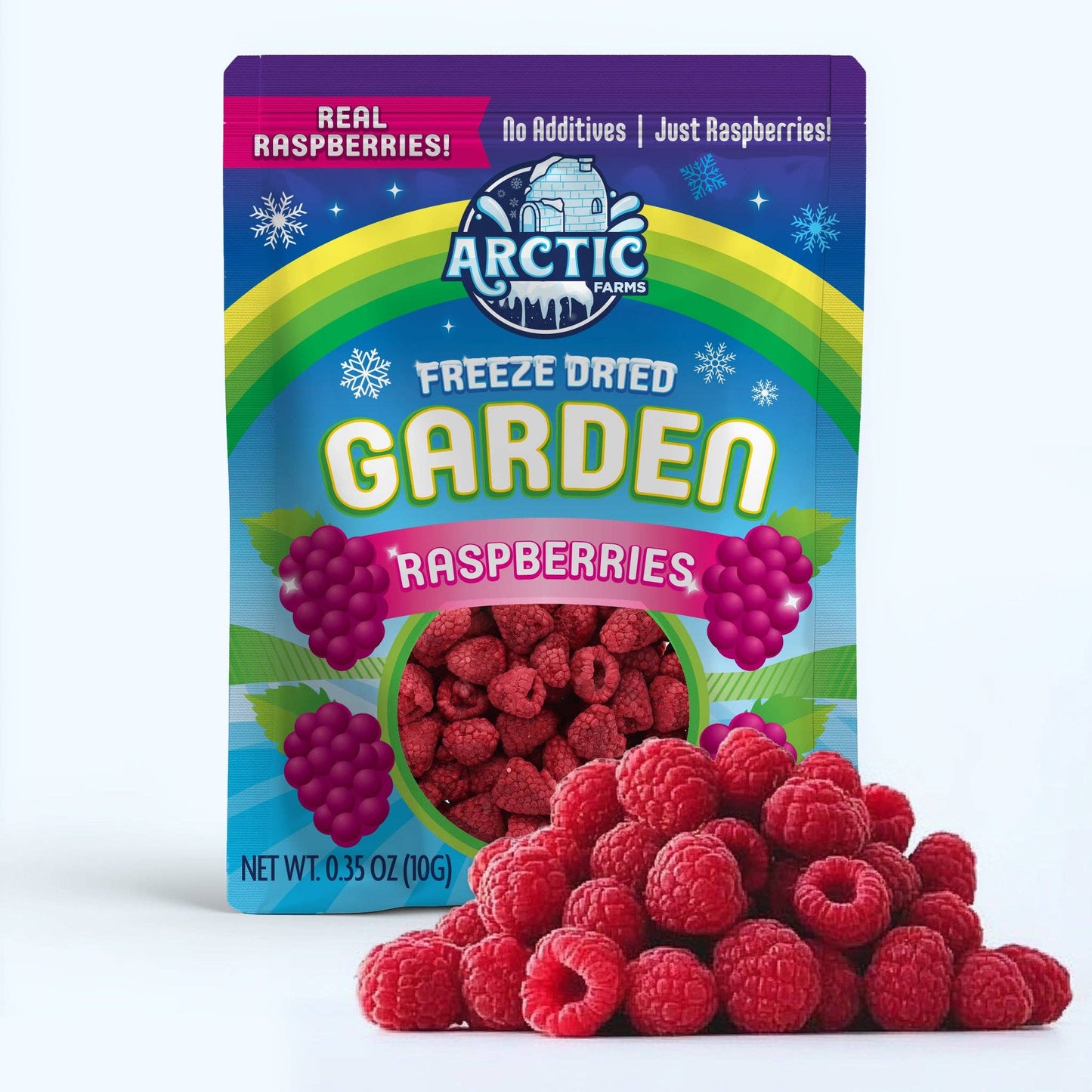 Arctic Farms Garden Freeze Dried Whole Raspberry -Real Fruit