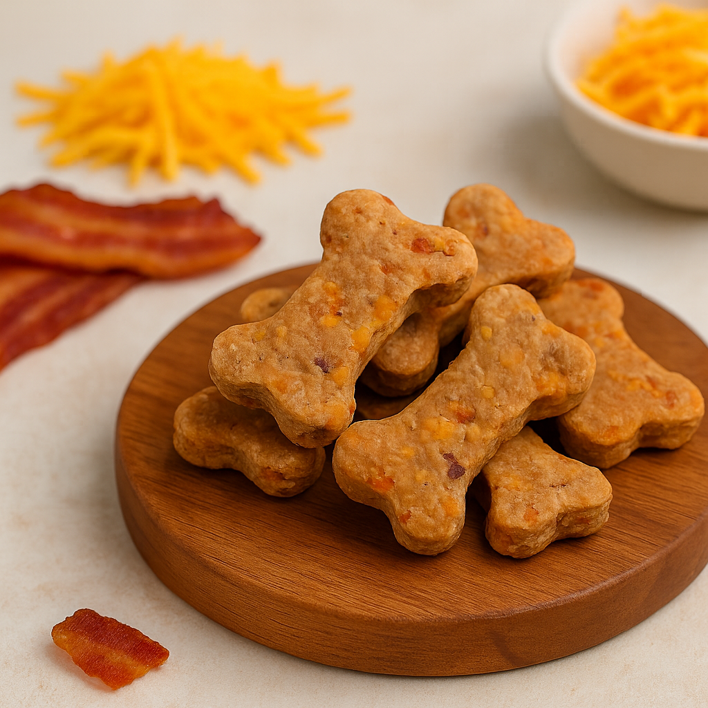Bacon Cheddar Biscuit Organic Dog Treats with Duvall Farms Bacon 🥓