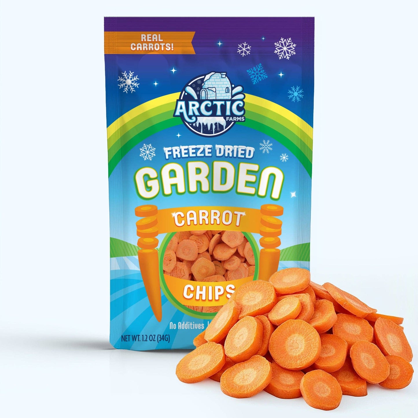 Arctic Farms Garden Freeze Dried Carrot Chips (Real Veggie)