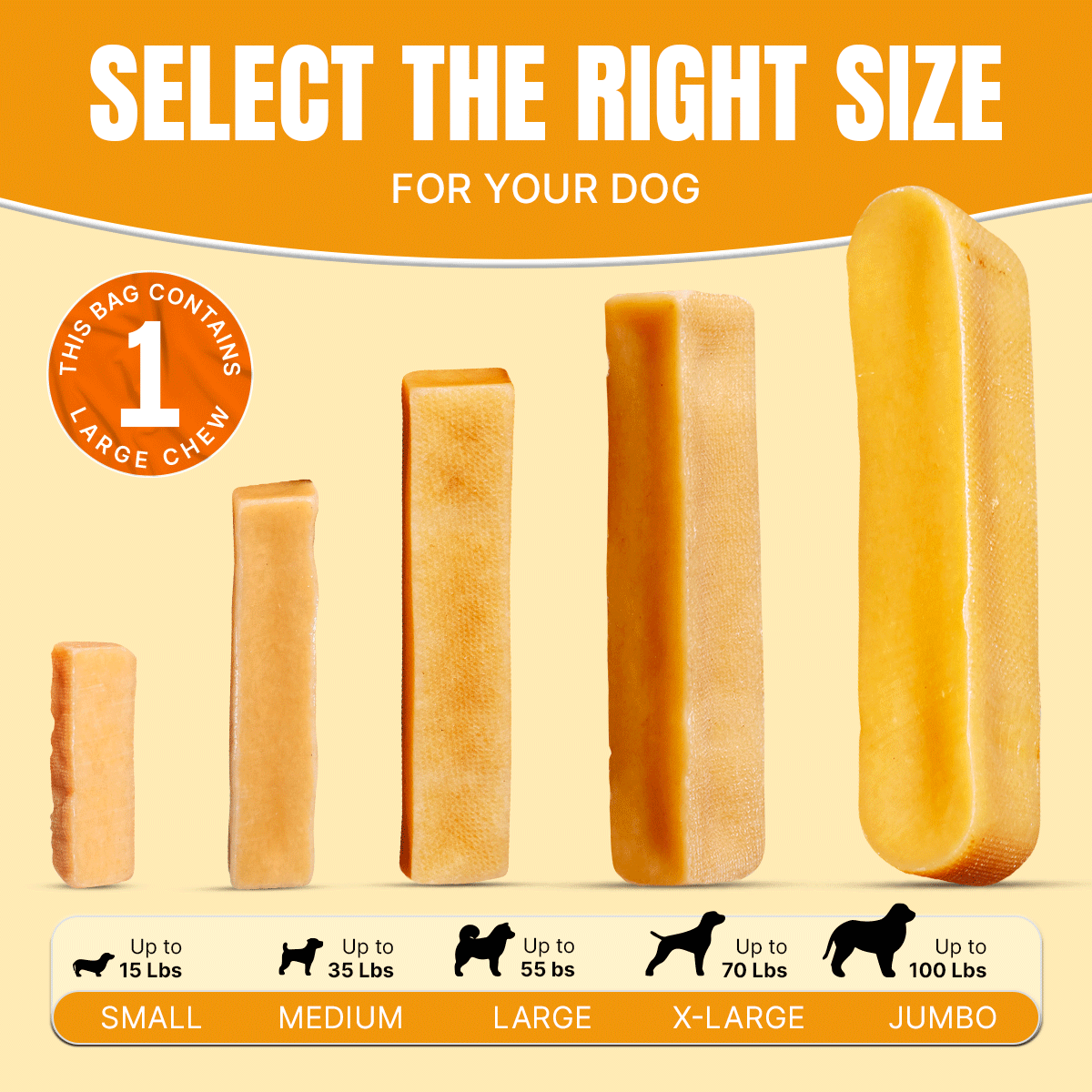 Tibetan Dog Chew for dogs under 55 lbs- Large