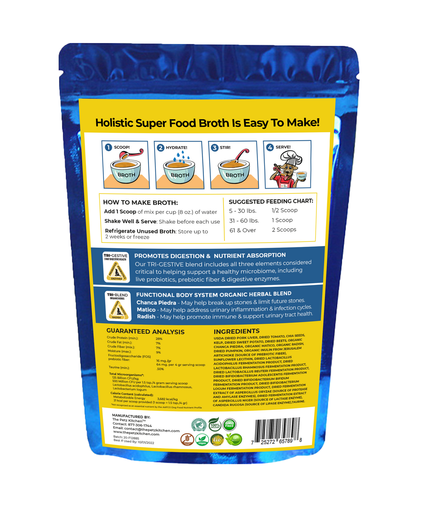 Super Food Broth Stone Breaker Support* the Petz Kitchen Dogs & Cats
