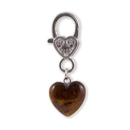 Tiger's Eye Heart Pet Pendant