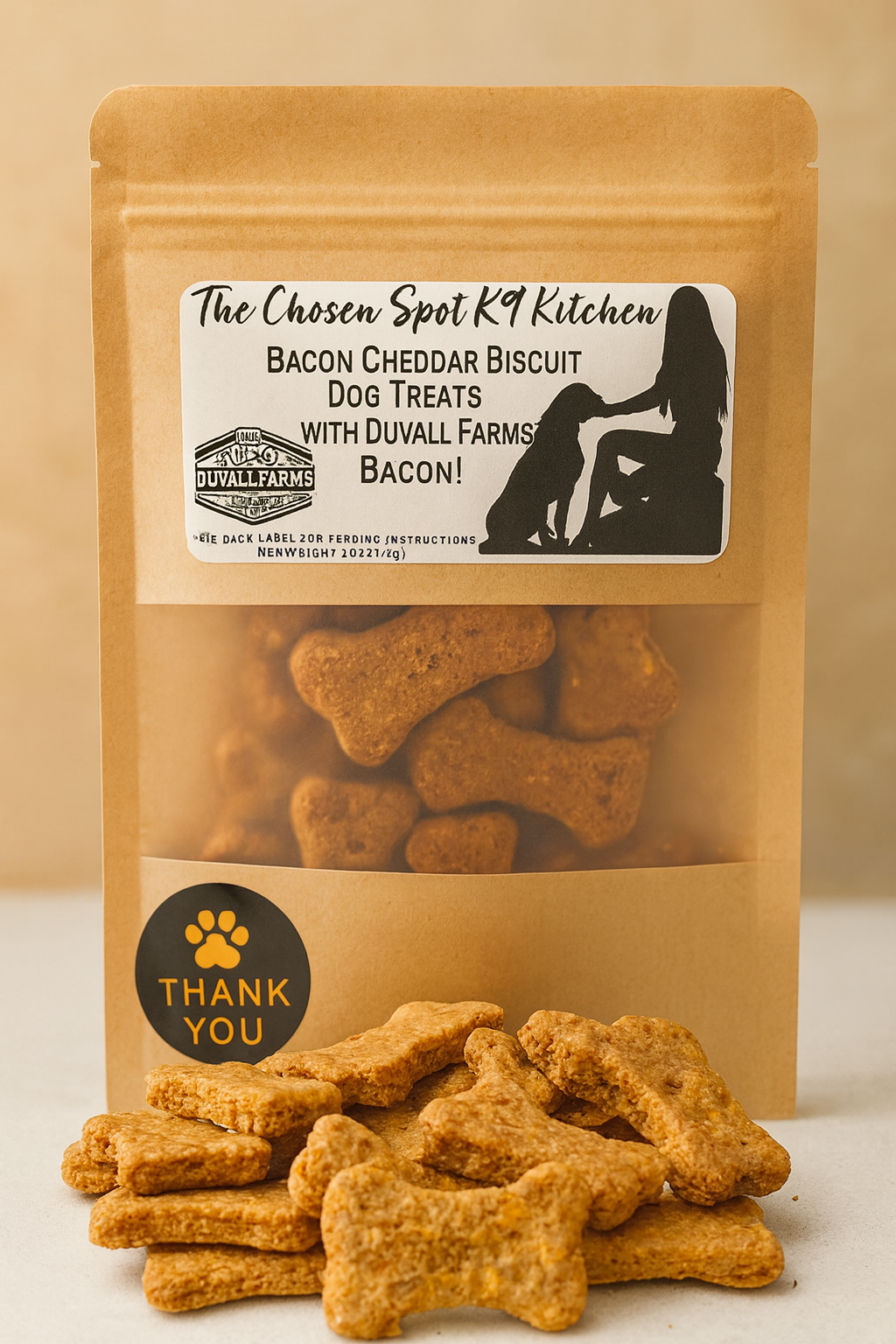 Bacon Cheddar Biscuit Organic Dog Treats with Duvall Farms Bacon 🥓
