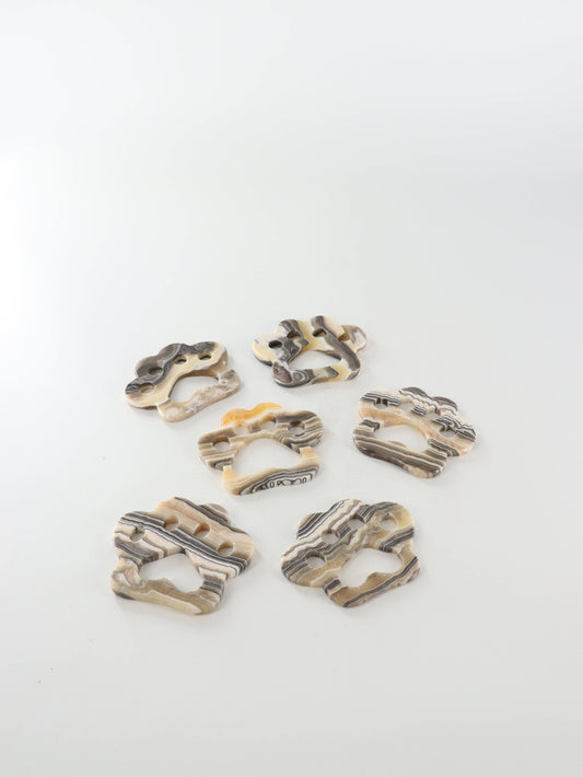 Yellow Zebra Onyx Paw Carvings
